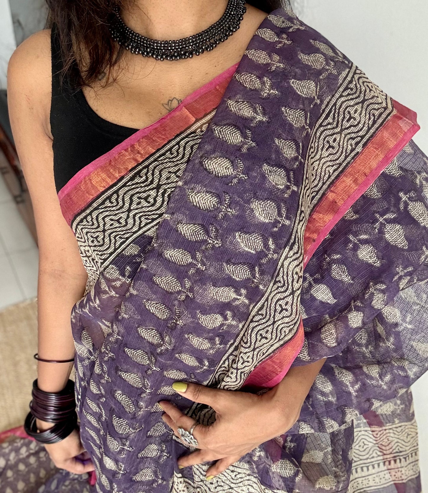 Raagmalika, Kota Doria with zari border - YCTORDEKD19