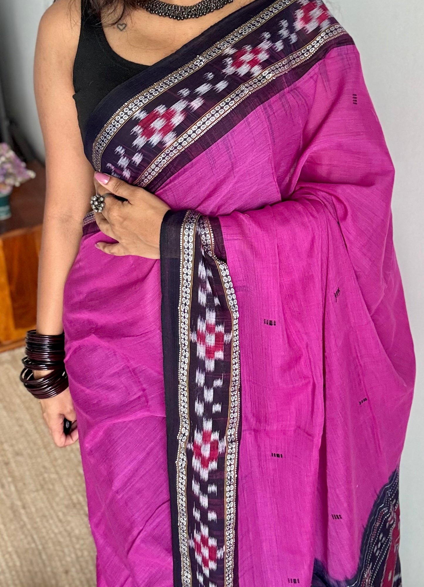 Jamuni - purple pink Sambalpuri handloom cotton - YCHOTESJA205