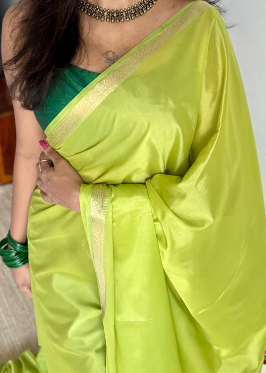 Lime green, Mysore semi-silk - YCDESE18