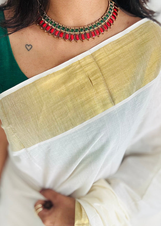 Red nagapadam necklace with jhumkas - YCAGC136