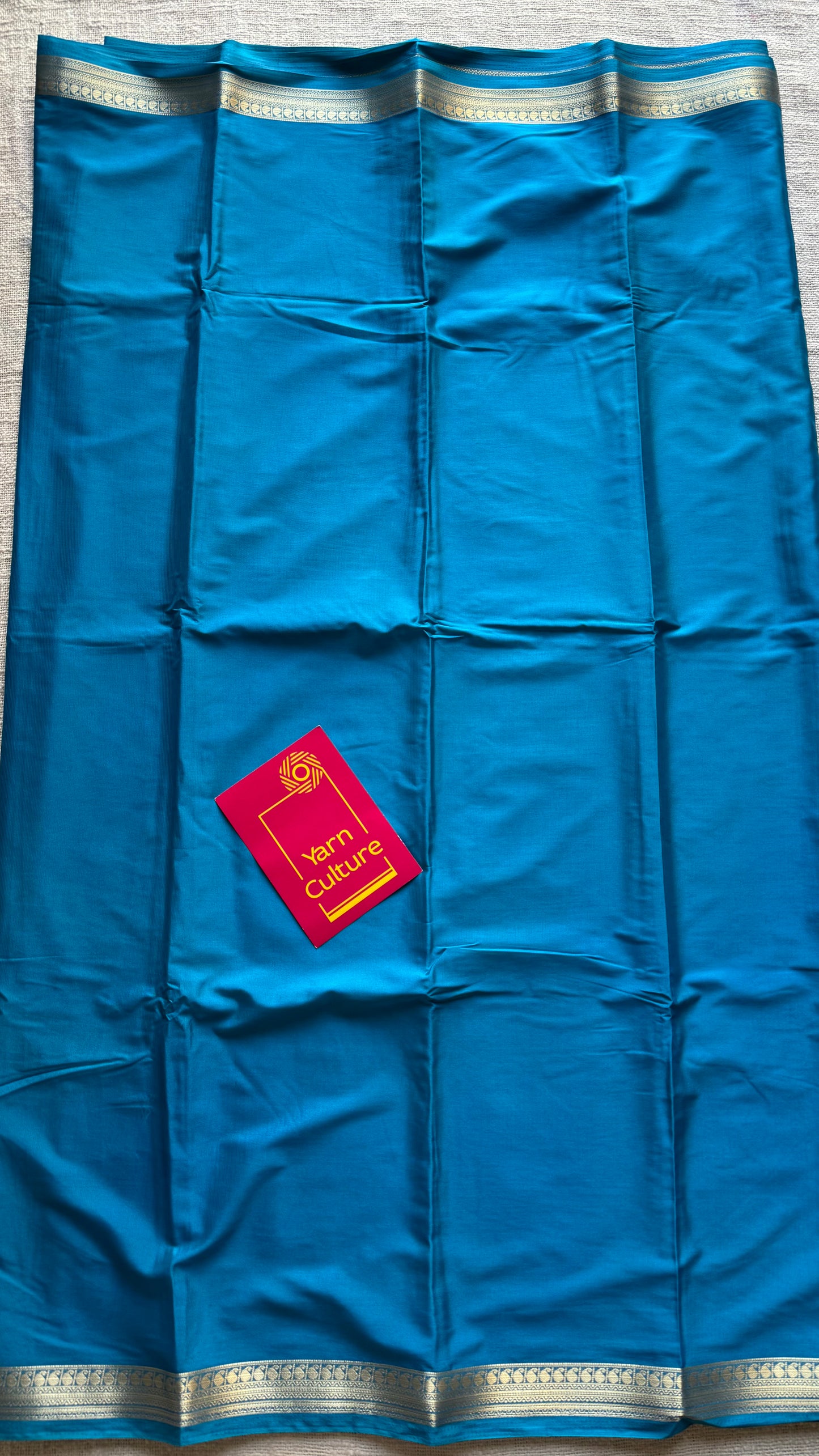 Aqua blue Mysore semi crepe silk saree - YCLOKFE237