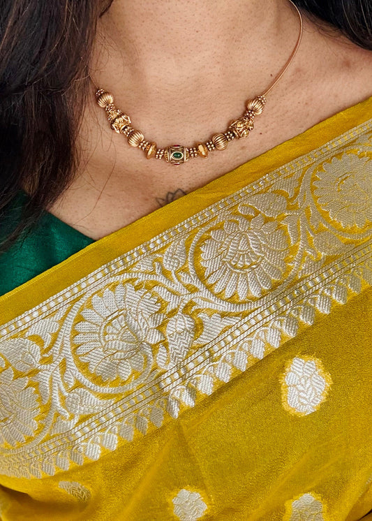 Multi-colour stones, ball pendant necklace - YCGPNP470