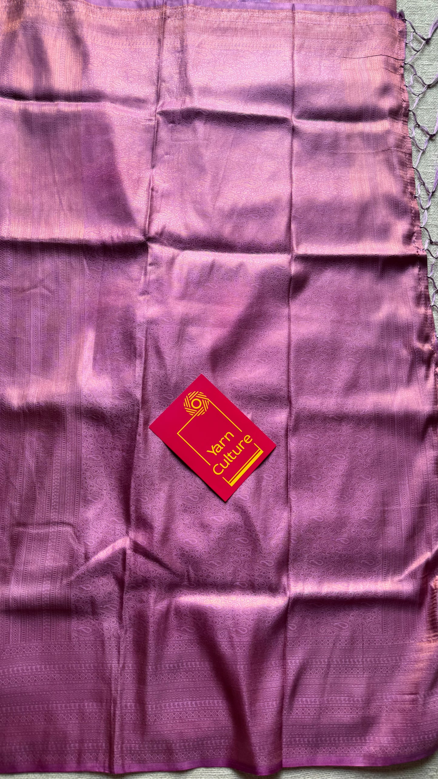 Lavender pink dual tone, antique gold zari, semi -silk - YCDOSOCSS01
