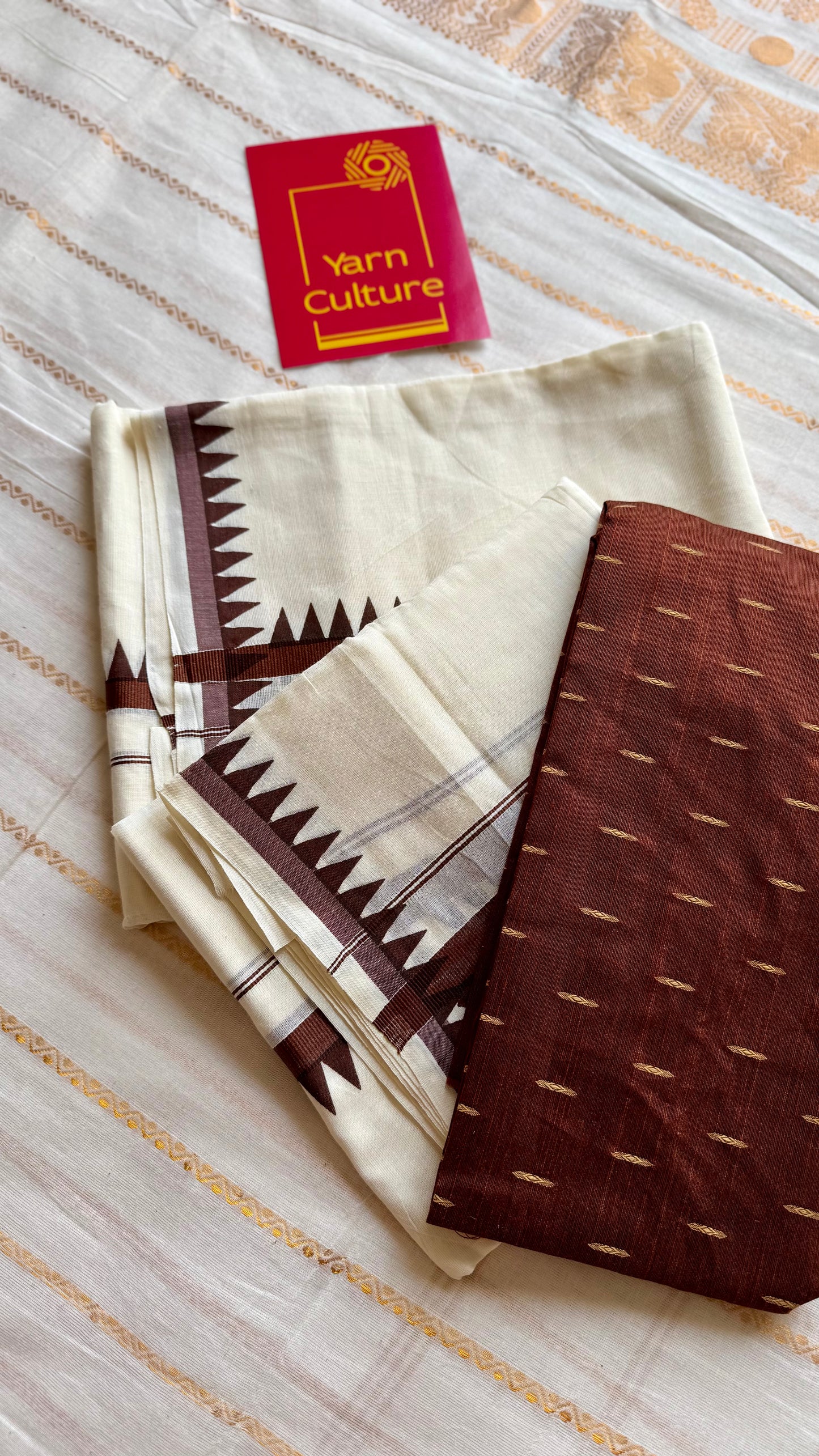 Set mund, brown temple border - YCIEON113