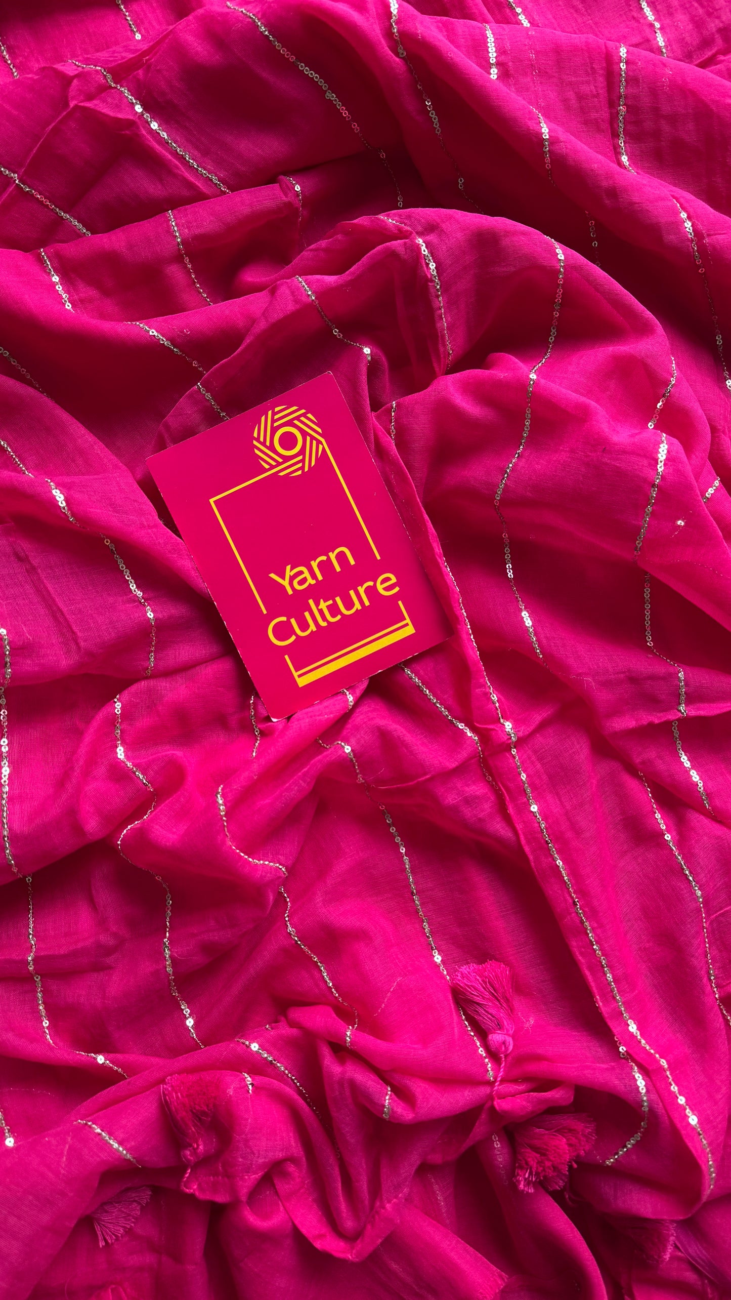 Ruby pink mul with silver sequins - YCBCMCLSE56