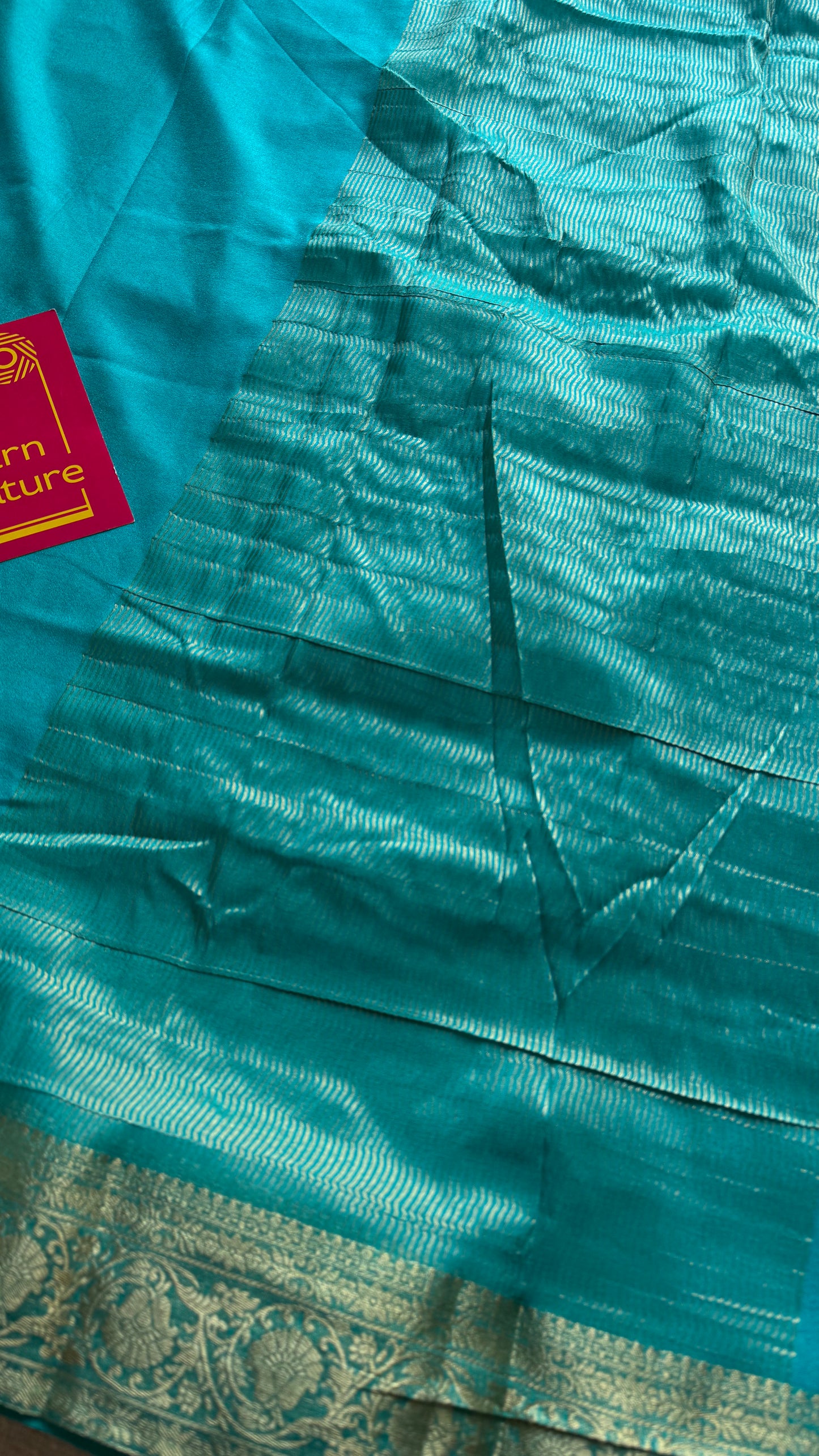 Turquoise Mysore semi crepe silk saree - YCLOKFE241