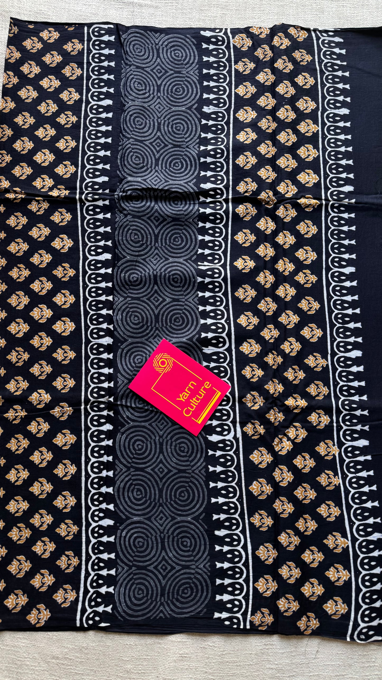 Midnight Marigold – a soft bloom of spring, block print, soft cotton - YCTOROCBP63