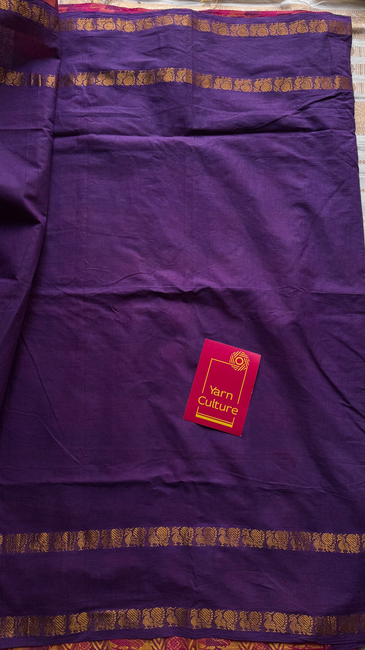 Multicolour checks with purple, sungudi and chettinad cotton half-half saree -YCCOTNIDOC33