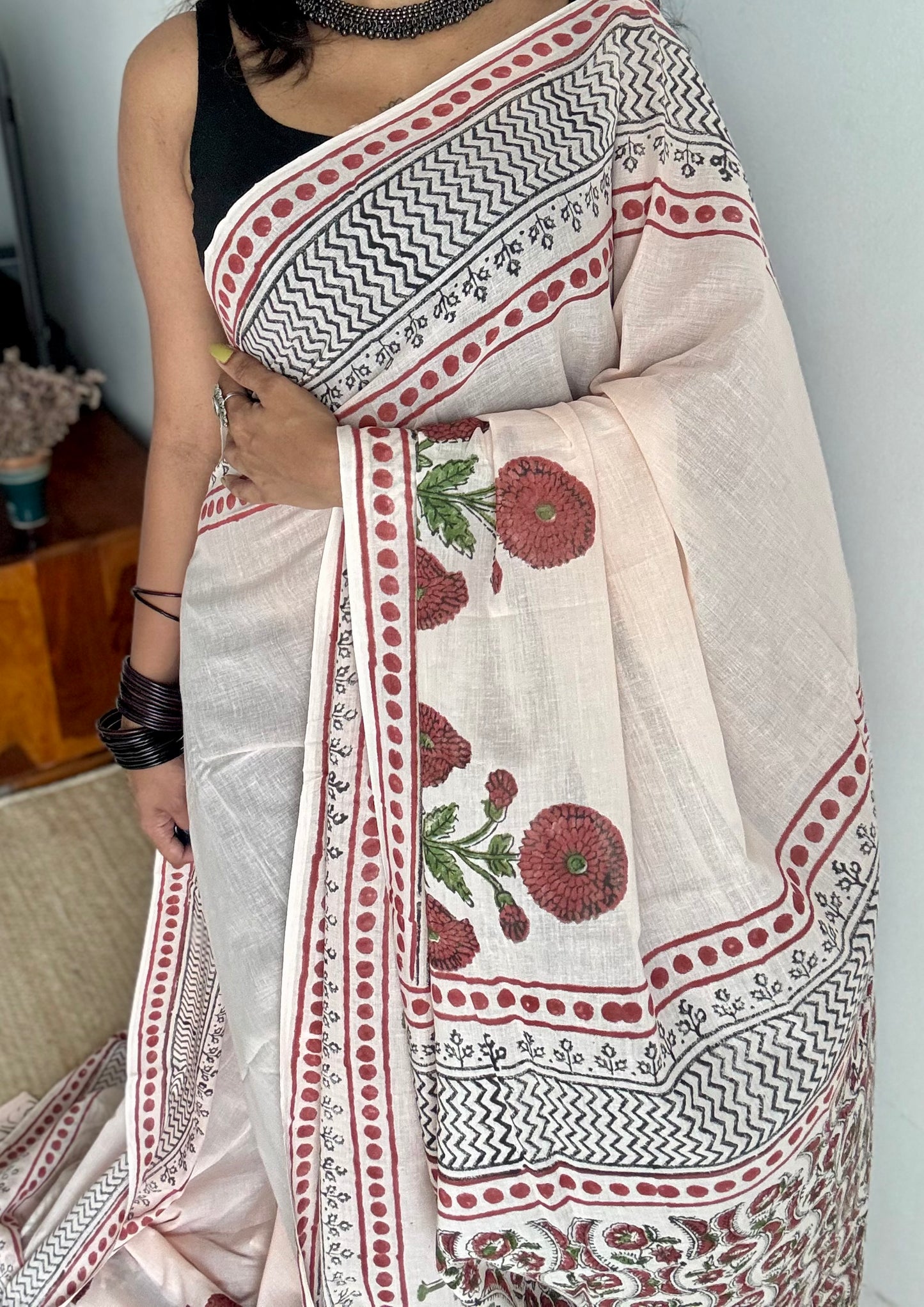 Gulbahar – a soft bloom of spring, block print, soft cotton - YCTOROCBP61