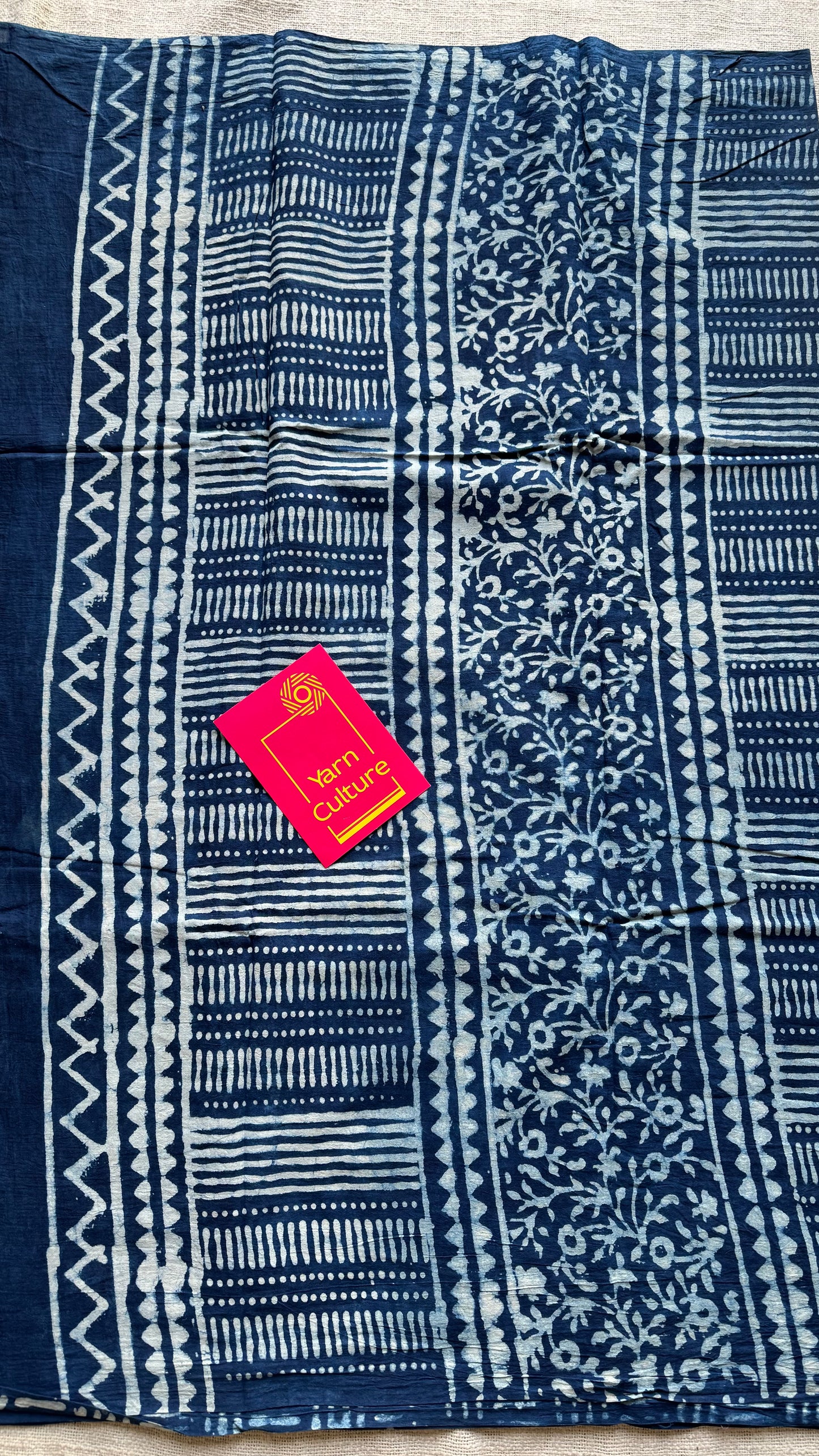 Nilaya - An abode of blue with indigo paisley motifs, block print, soft cotton - YCWOTDNOBP96