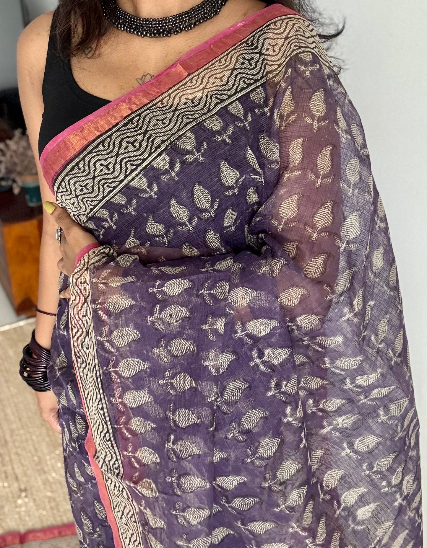 Raagmalika, Kota Doria with zari border - YCTORDEKD19