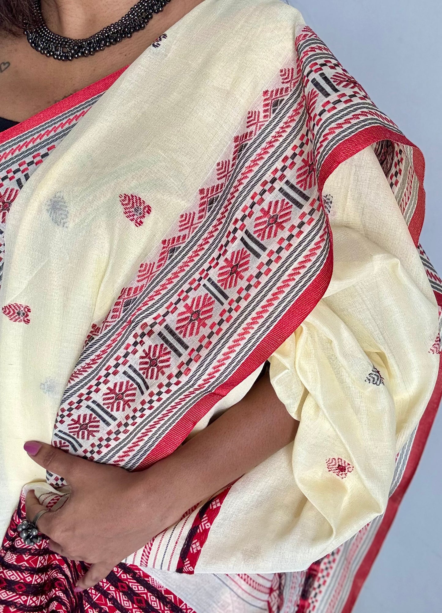 Naamghor (নামঘৰ) - Inspired by Assamese prayer space, calm and rooted, soft cotton - YCHOTEAJA210