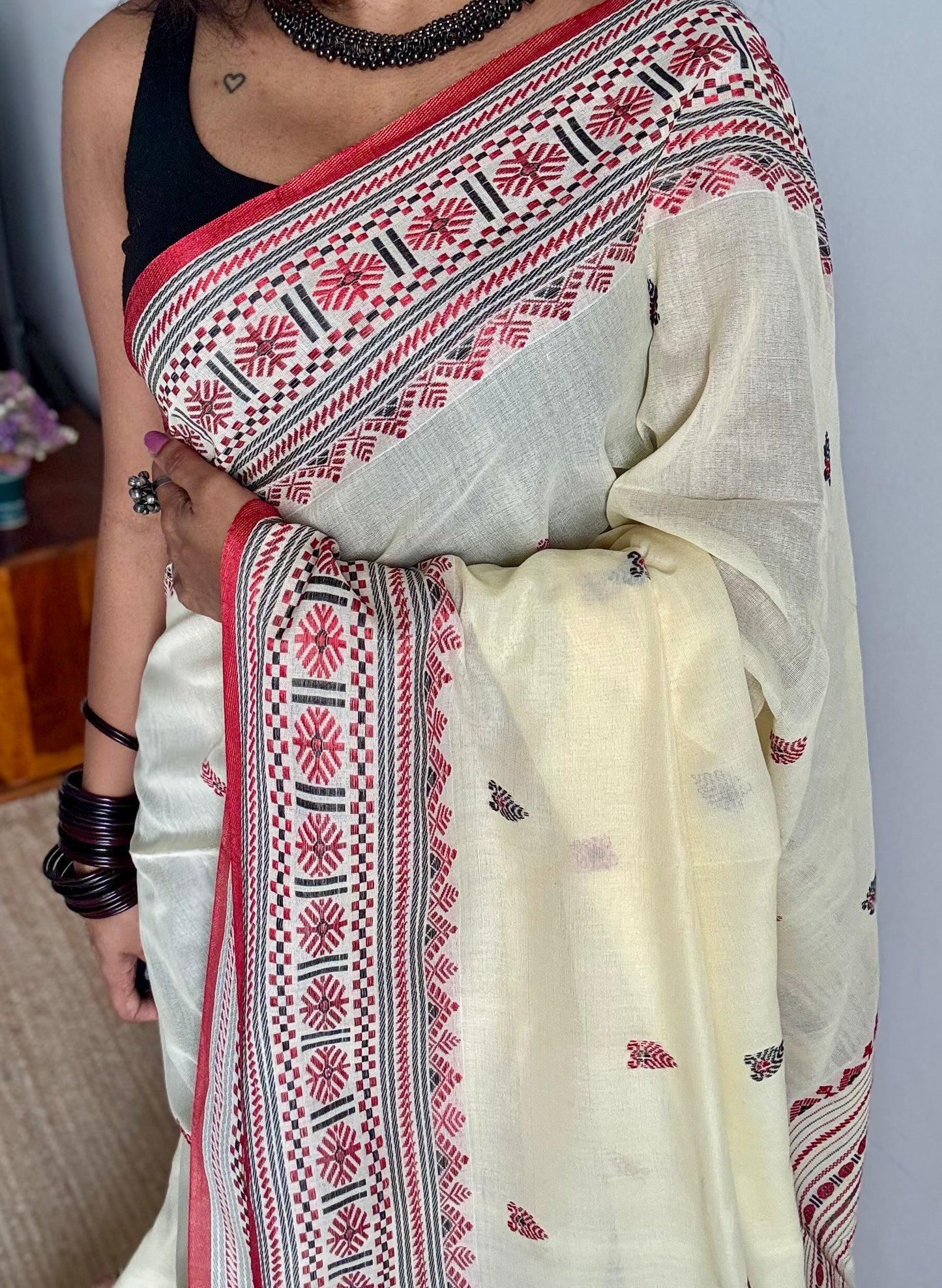 Naamghor (নামঘৰ) - Inspired by Assamese prayer space, calm and rooted, soft cotton - YCHOTEAJA210