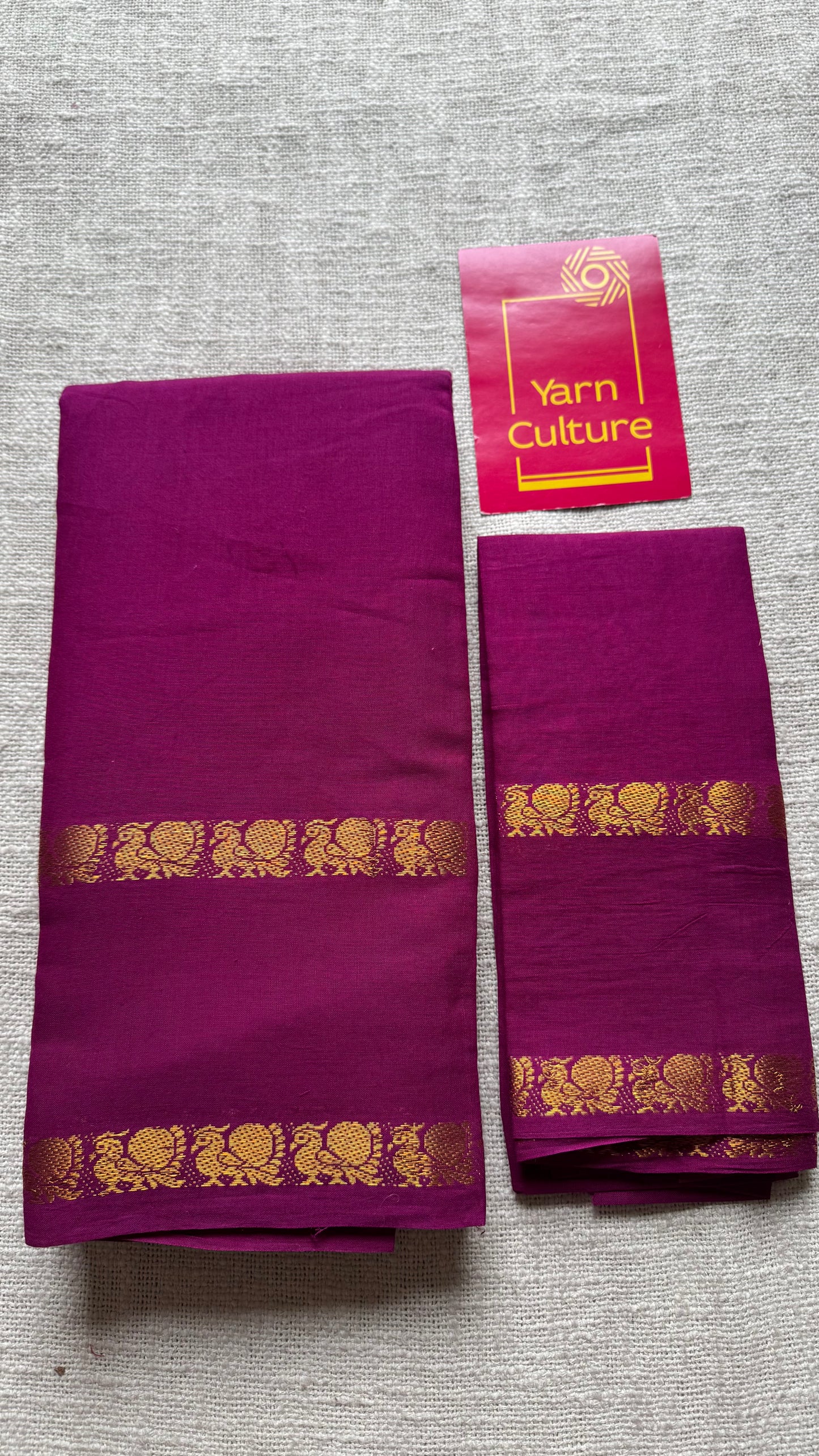 Purple pink (vadamalli) rettaipettu peacock double border - madurai kattuchayam - YCCOTNSEMS26