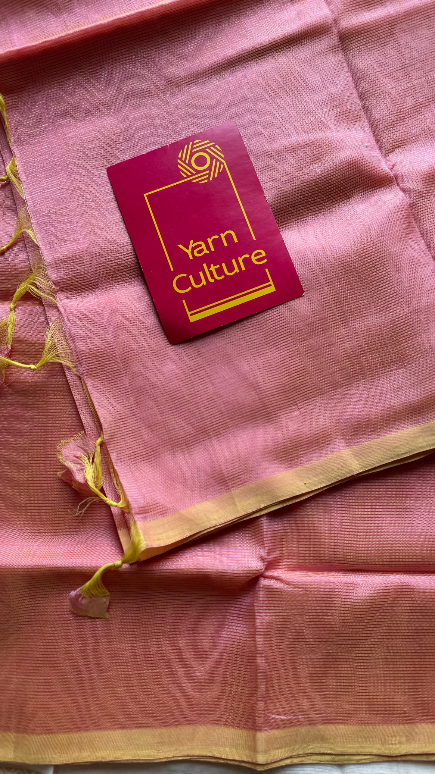 Plain pastel pink yellow dual tone, mangalgiri silk cotton, handwoven, soft, light weight - YCWOTDMSAP220