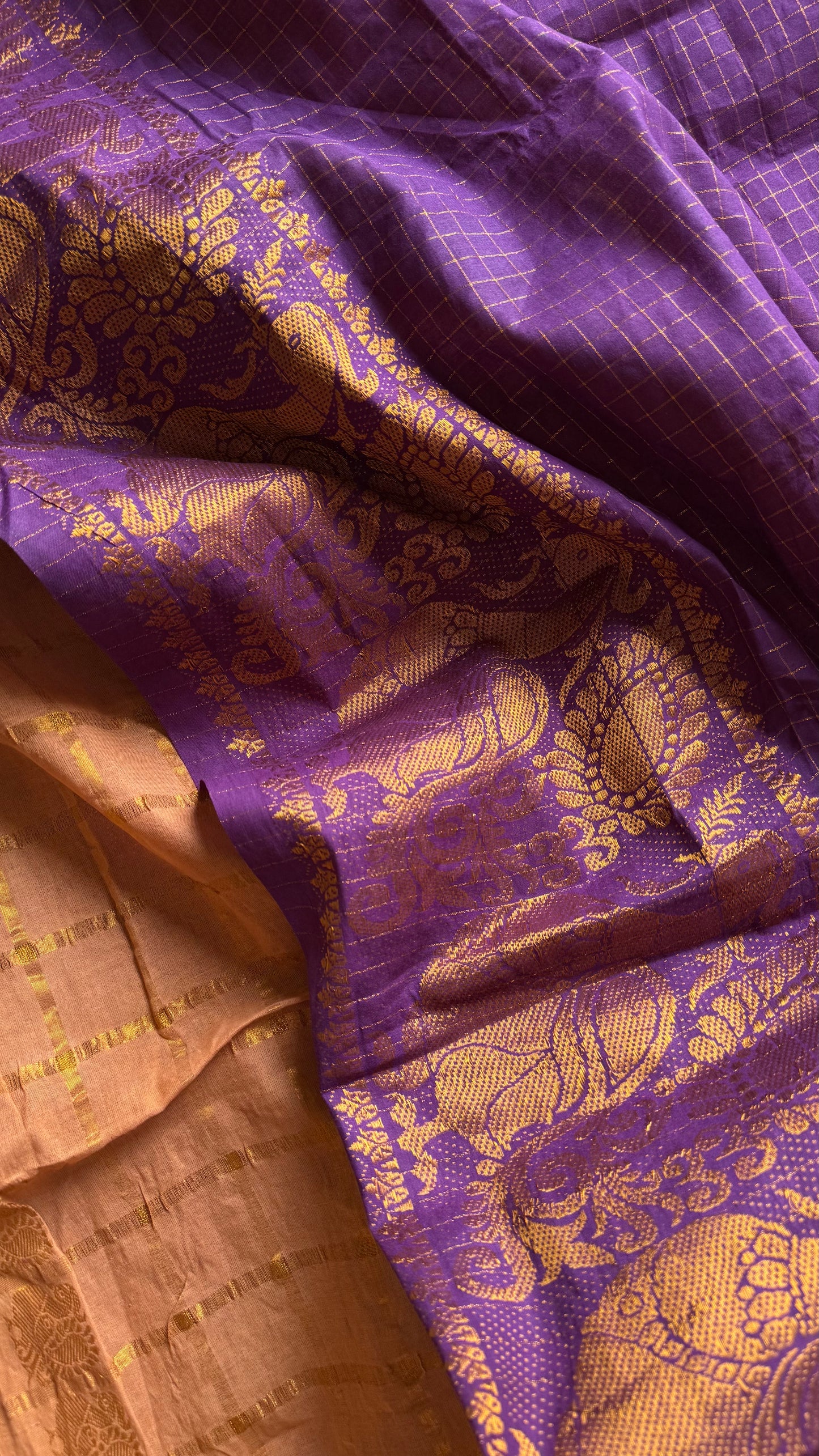 Purple with musk, sungudi cotton half-half saree - YCCOTNIDMA317