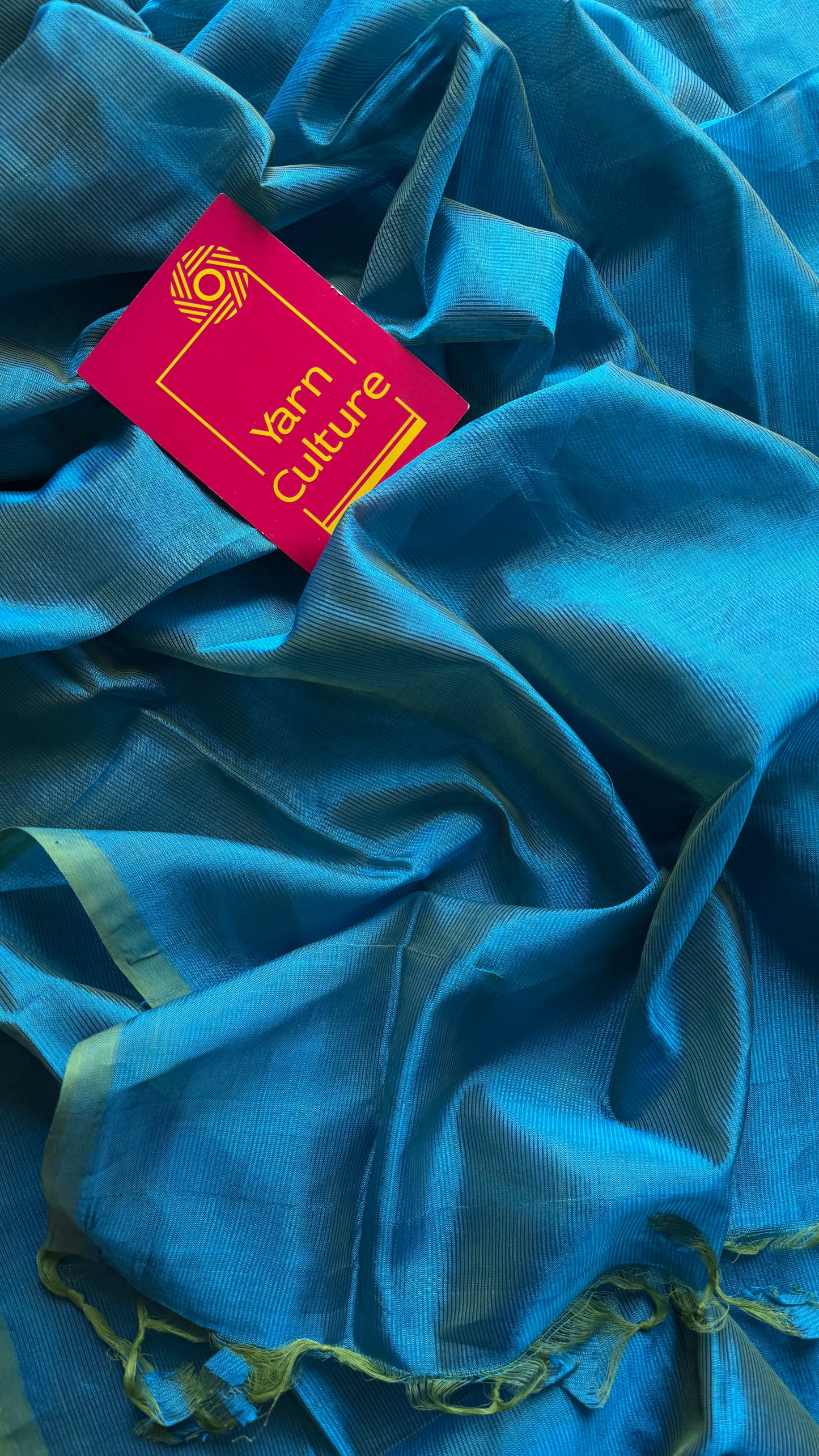 Plain blue green dual tone, mangalgiri silk cotton, handwoven, soft, light weight - YCWOTDMSAP222
