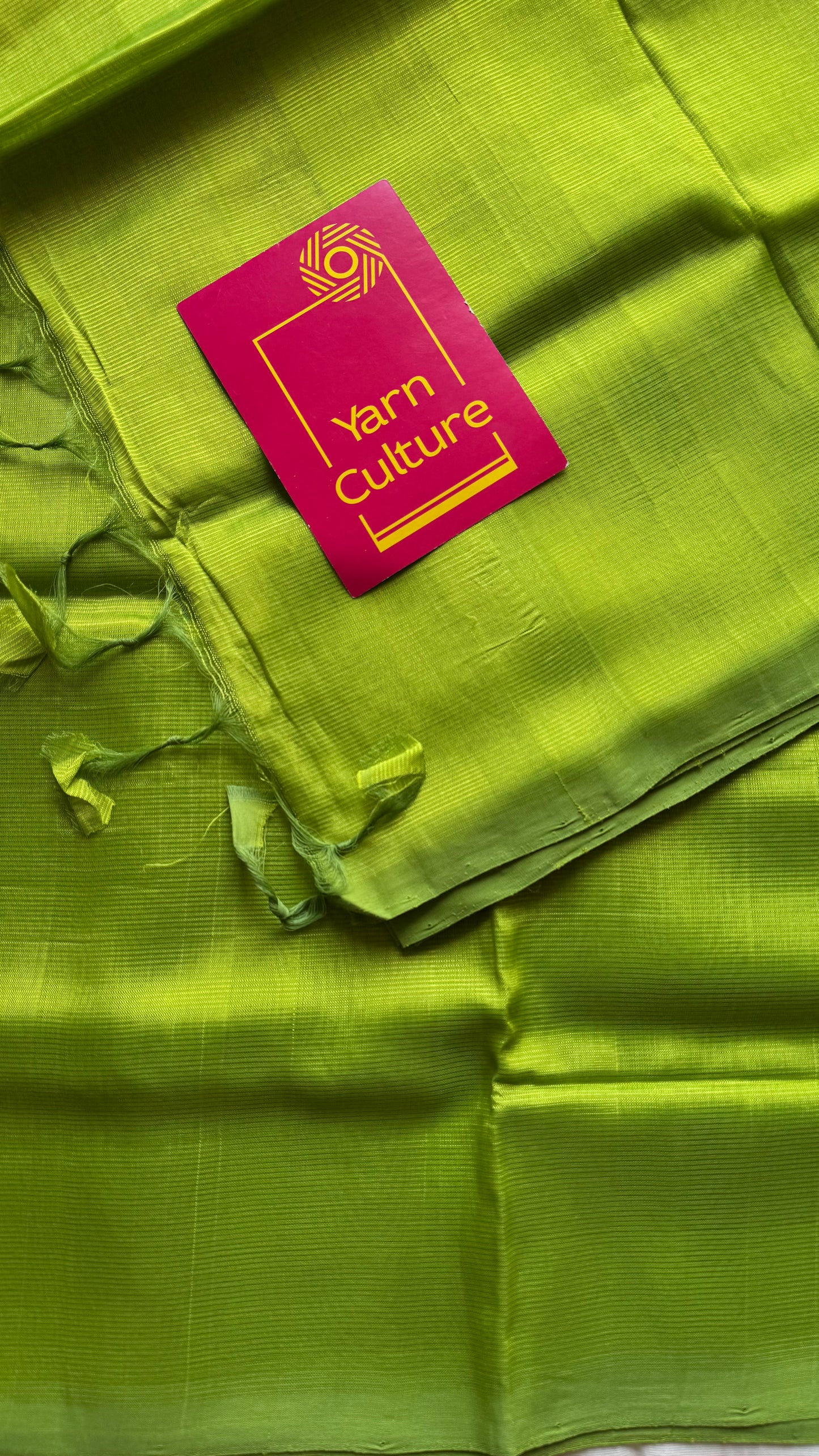 Plain lime green, mangalgiri silk cotton, handwoven, soft, light weight - YCWOTDMSAP219