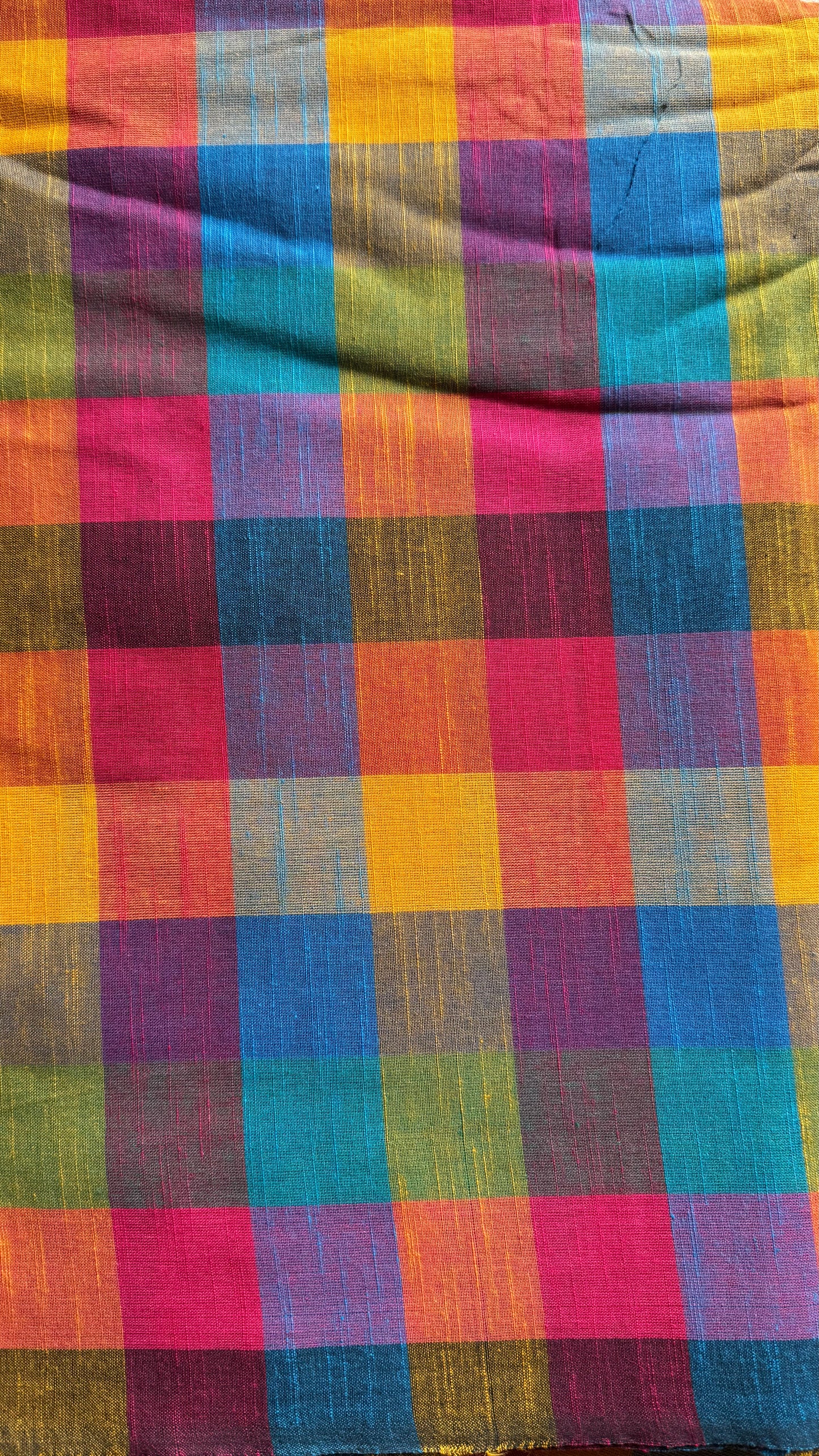 Multicoloured Madras Checks in Pure Cotton Fabric - YCSEFB04