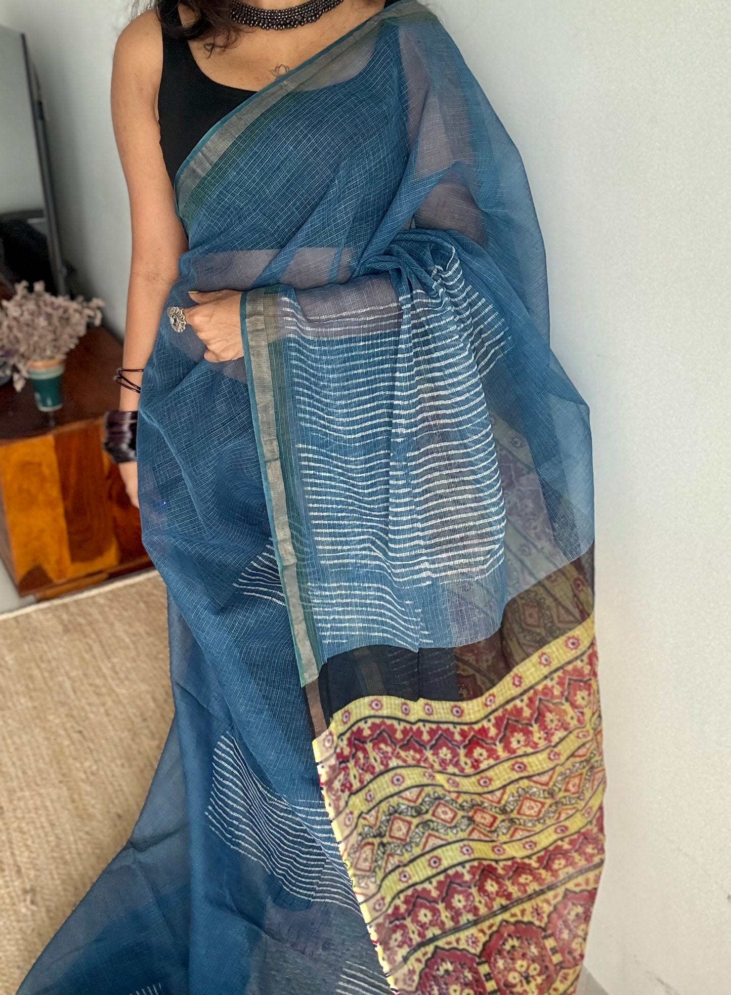 Neelvahini, Kota Doria with zari border - YCTOROCBP78