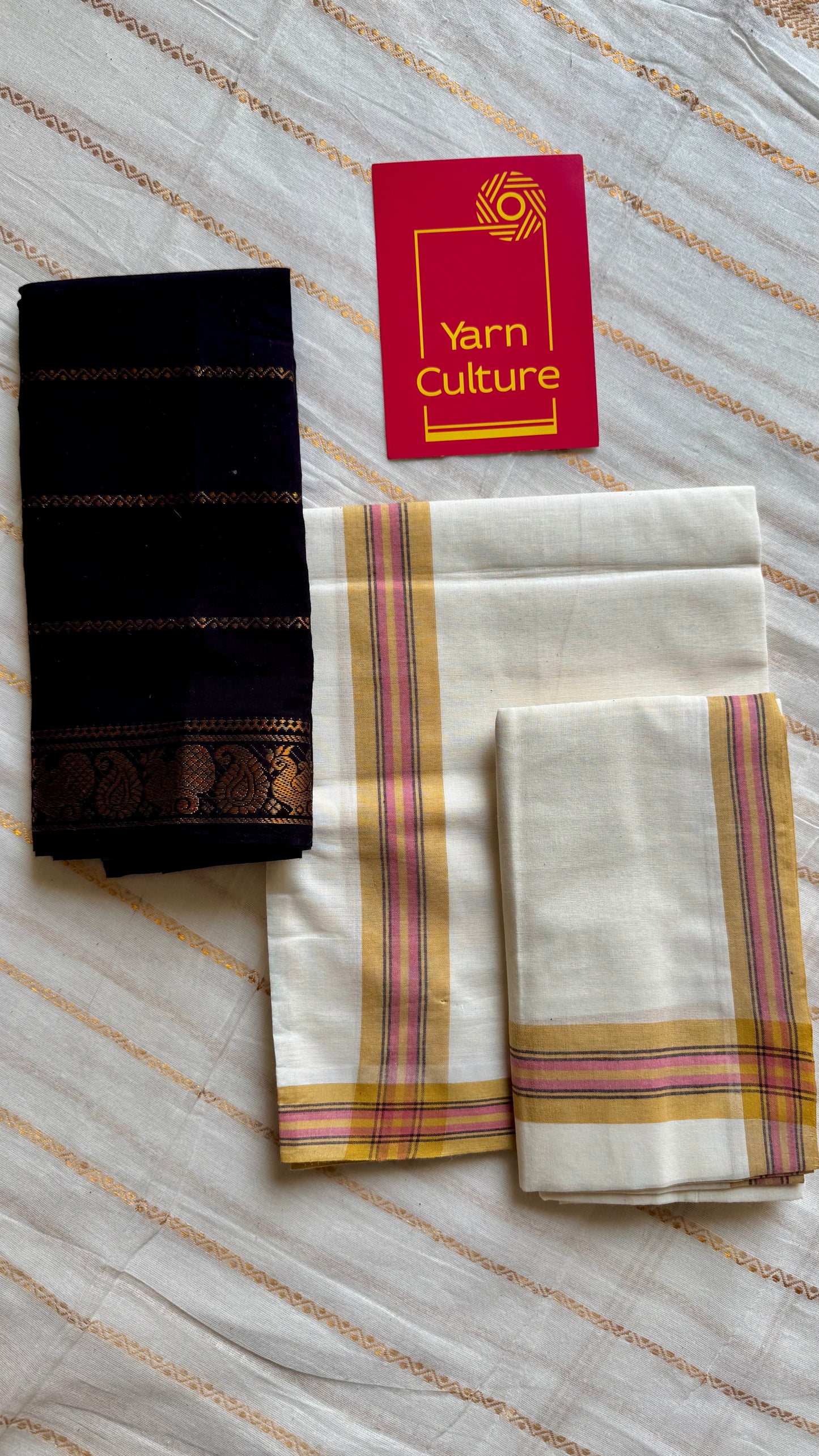 Set mund, yellow with dark brown lines - YCIEON122
