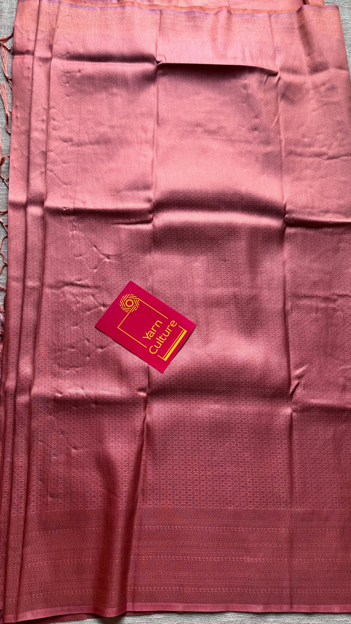 Peach, antique gold zari, semi -silk - YCDOSOCSS02