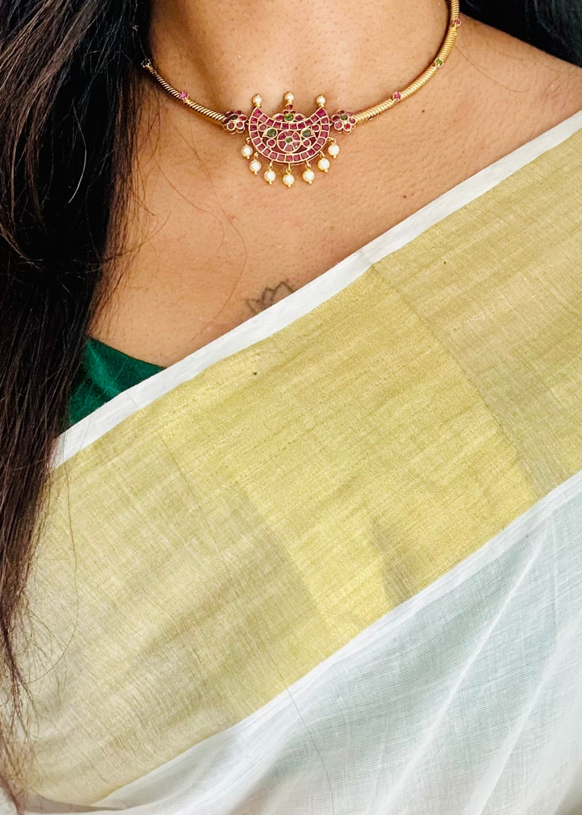 Kemp attigai with earrings - YCGPNP748