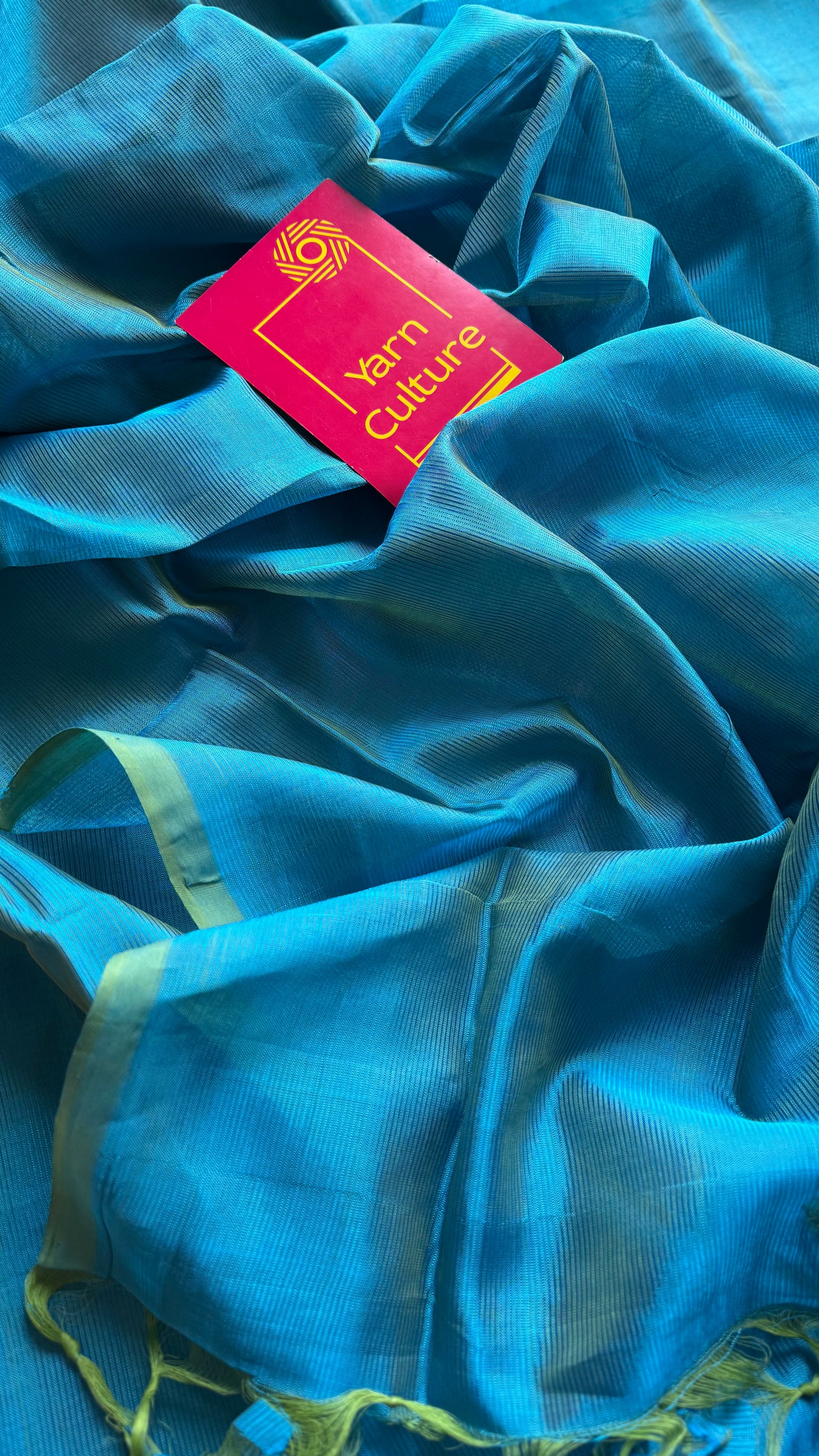 Plain blue green dual tone, mangalgiri silk cotton, handwoven, soft, light weight - YCWOTDMSAP222