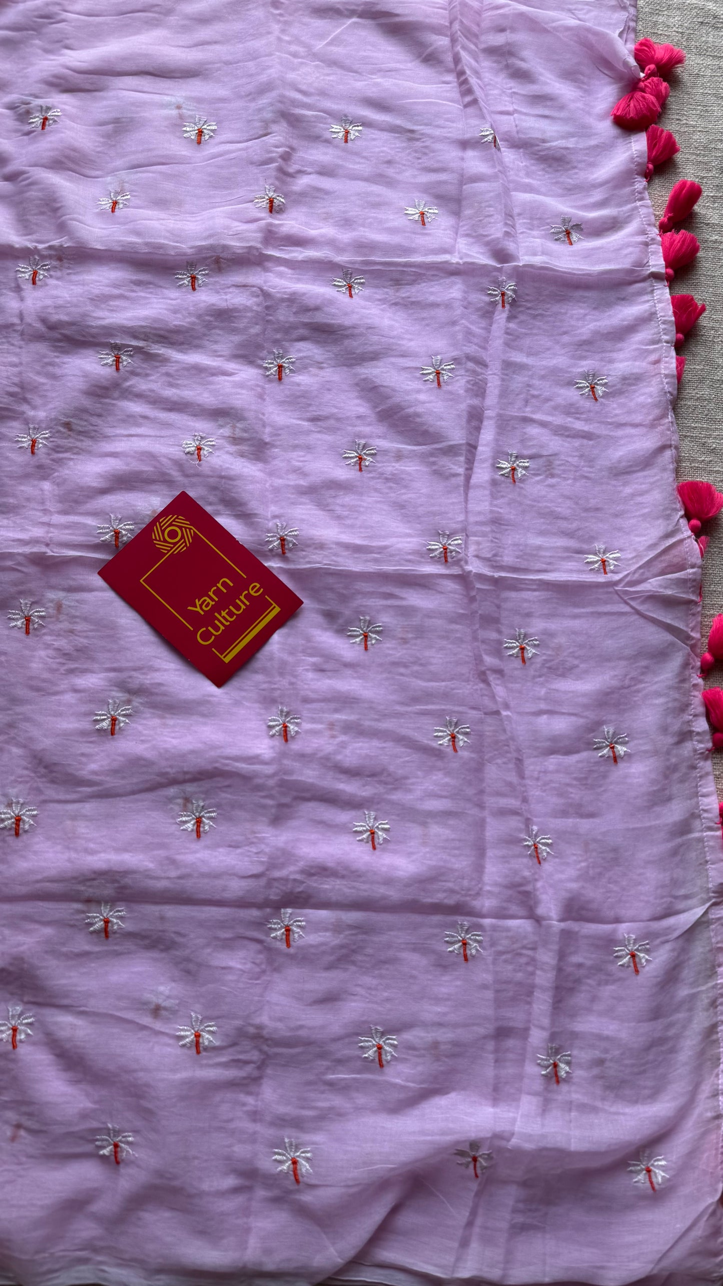 Light pink parijat mul cotton saree  - YCBCMCAP36