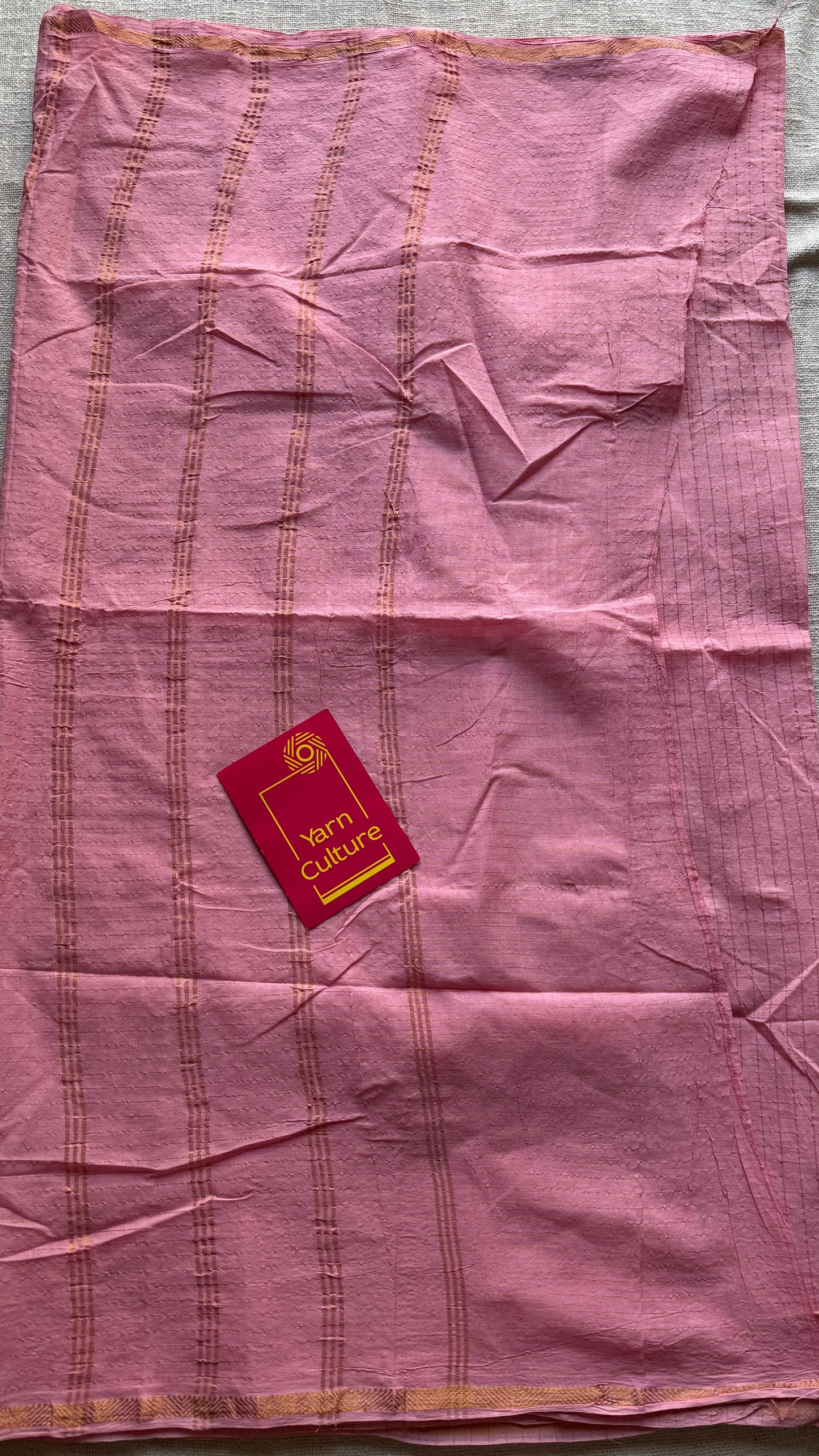 Baby pink mini kattam kattuchayam dyed madurai cotton saree - YCCOTNMSFE86
