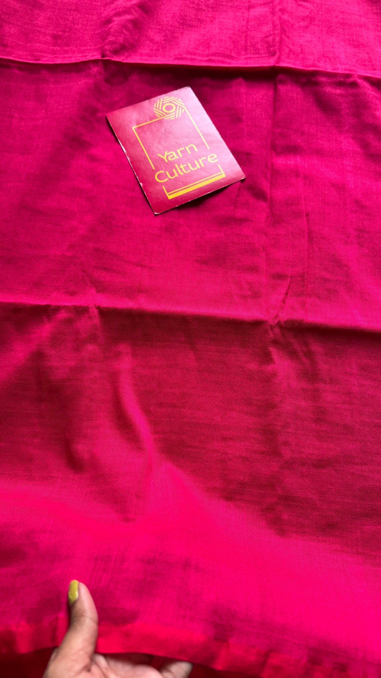 Hot pink khadi with antique gold pallu - YCBCKZPSE03