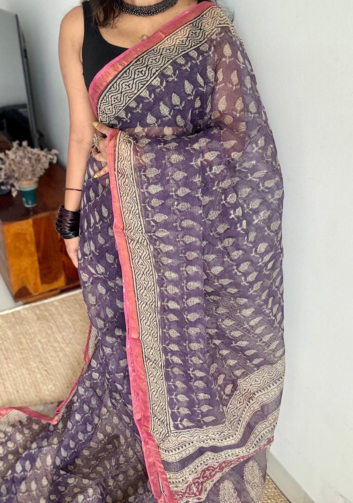 Raagmalika, Kota Doria with zari border - YCTORDEKD19