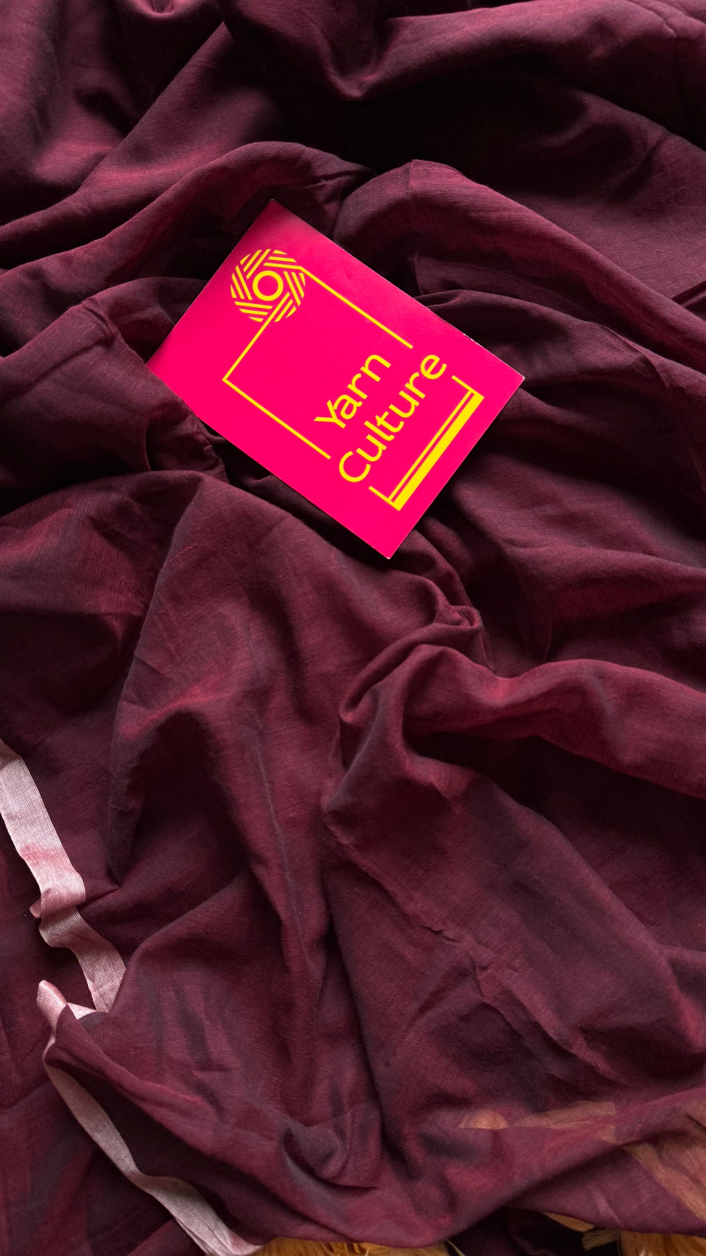 Dark brown with cream border mul cotton saree - YCBCMCFE231