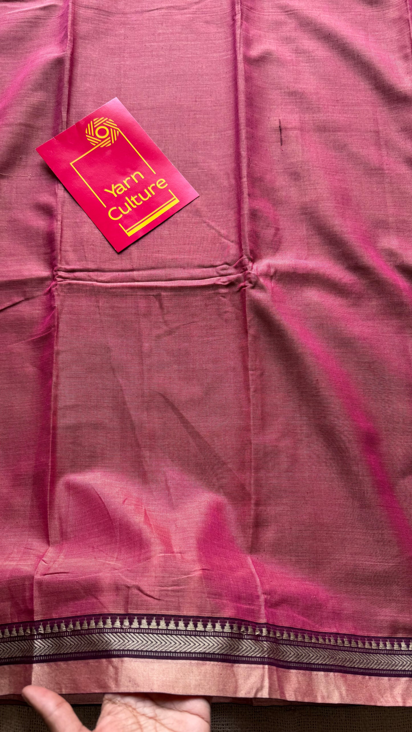 Pink with light pink border narayanpet saree, soft cotton - YCWOTDNPFE31