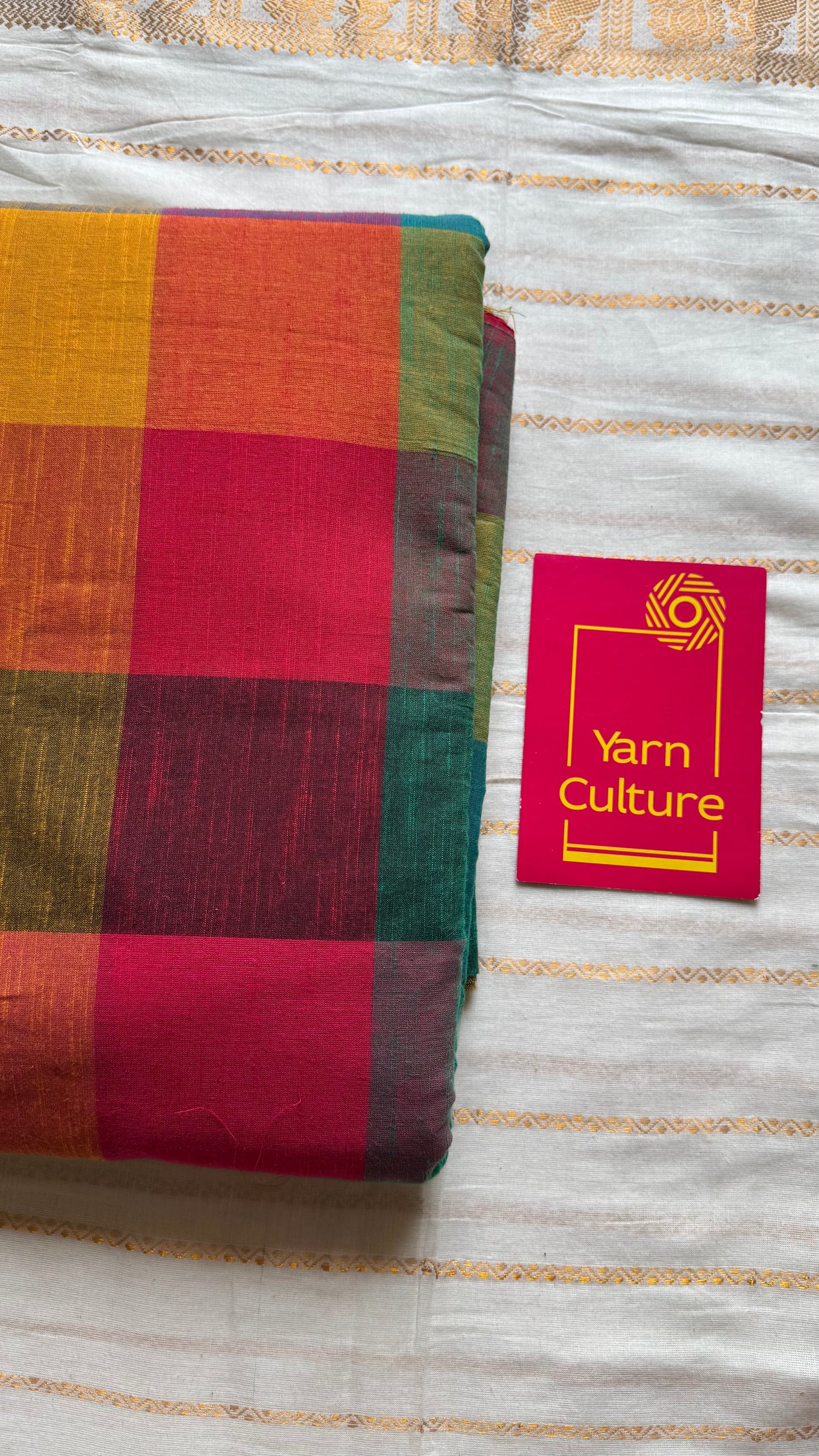Multicoloured Madras Checks in Pure Cotton Fabric - YCSEFB01