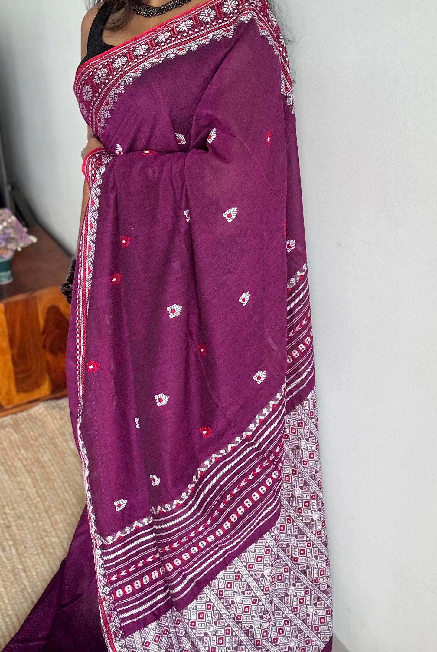 Drakshima (দ্ৰাক্ষিমা) - Inspired by deep wine tones, rich and graceful, soft cotton - YCHOTEAJA208