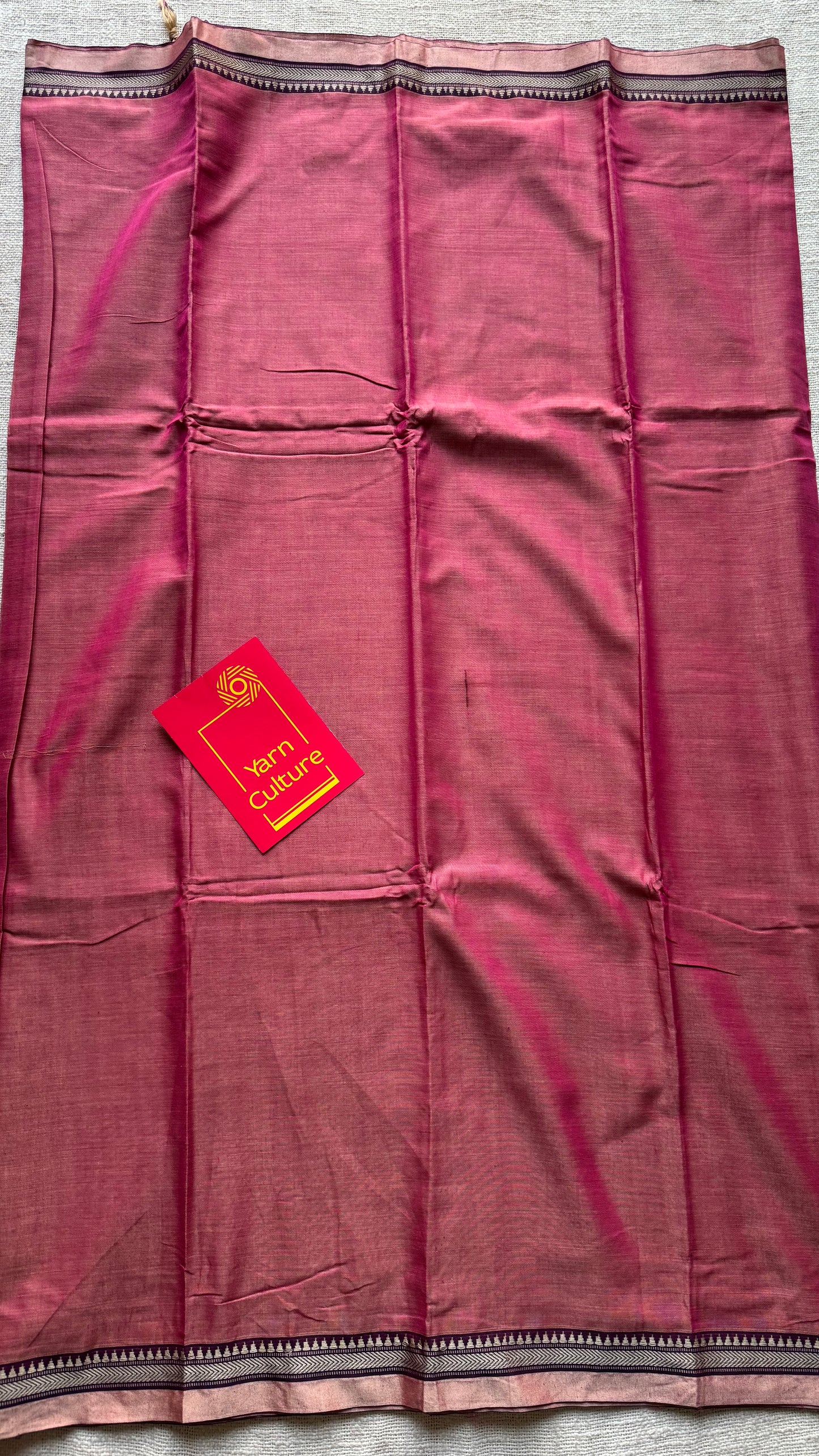 Pink with light pink border narayanpet saree, soft cotton - YCWOTDNPFE31