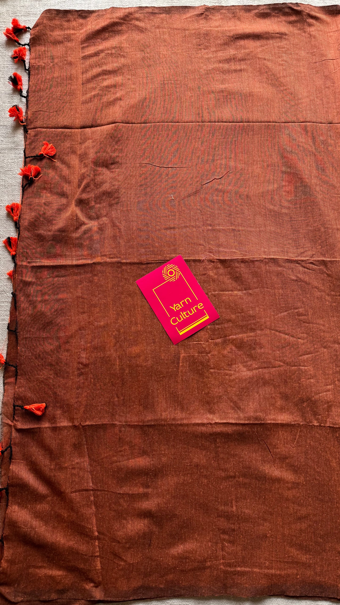 Rust orange soft cotton saree  - YCBCKCAP27