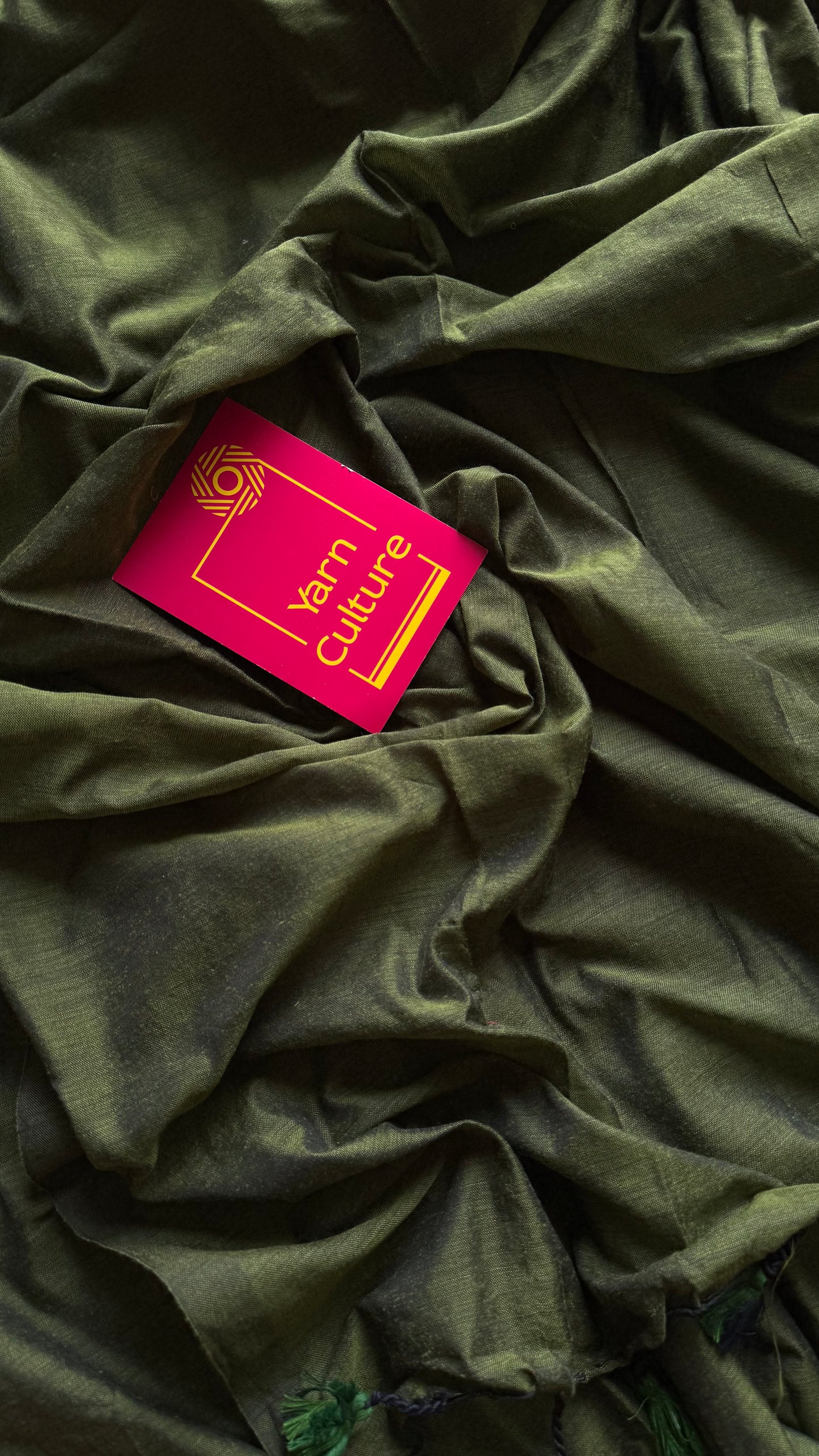 Olive green soft cotton saree  - YCBCKCAP18