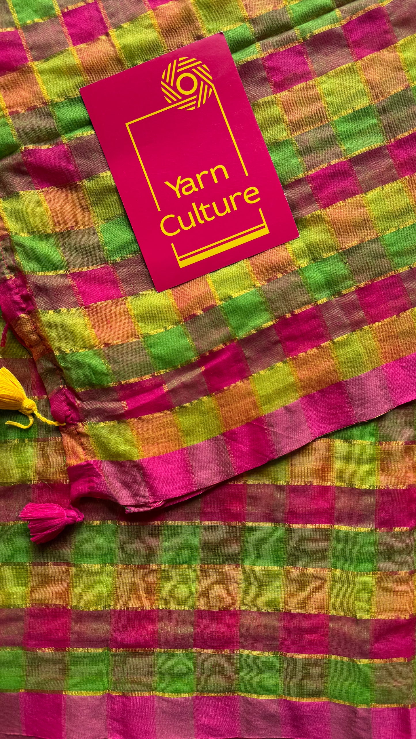 Multicoloured madras checks inspired mul cotton saree - YCBCMCFE233