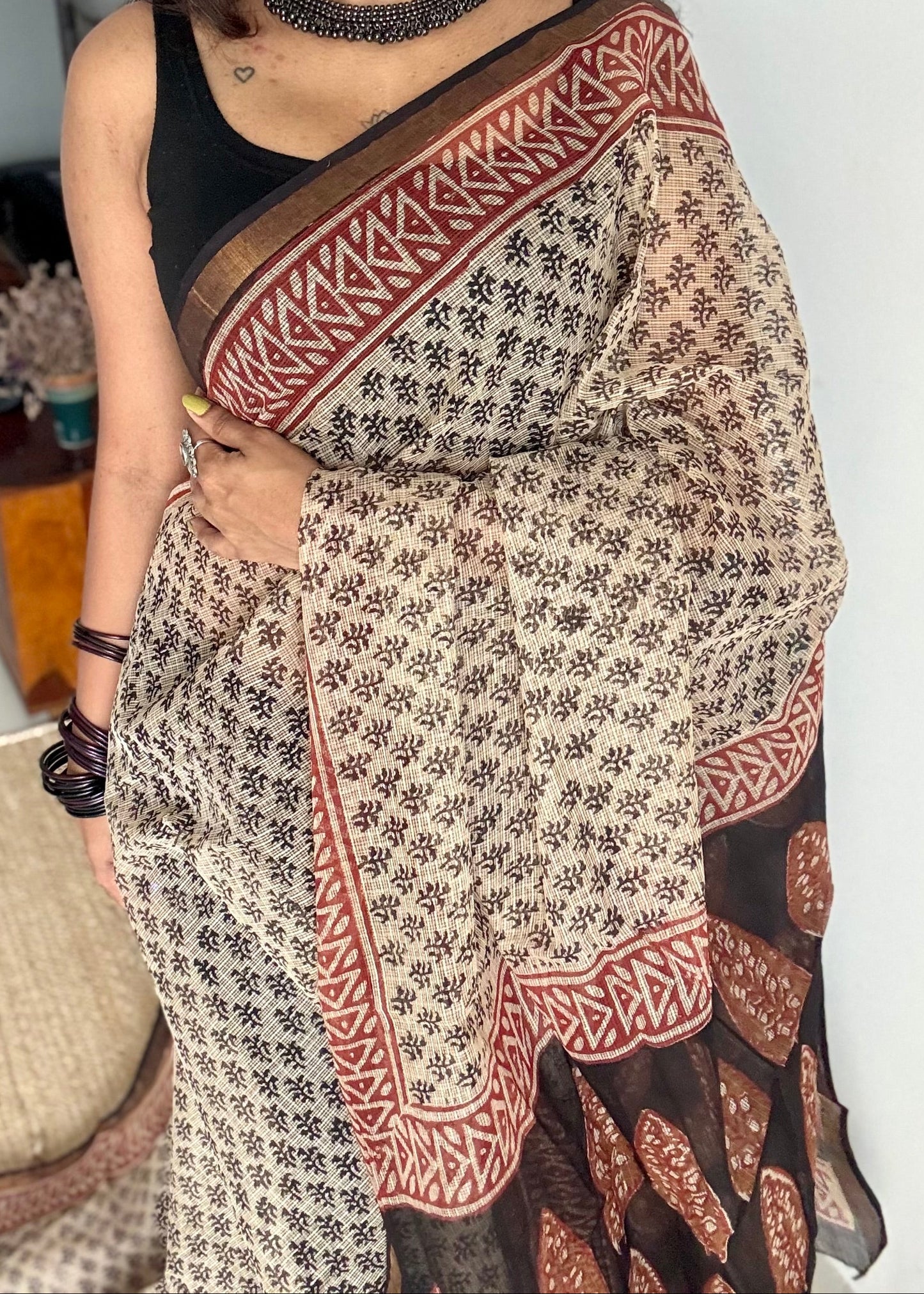 Kaavya, Kota Doria with zari border - YCTOROCBP72