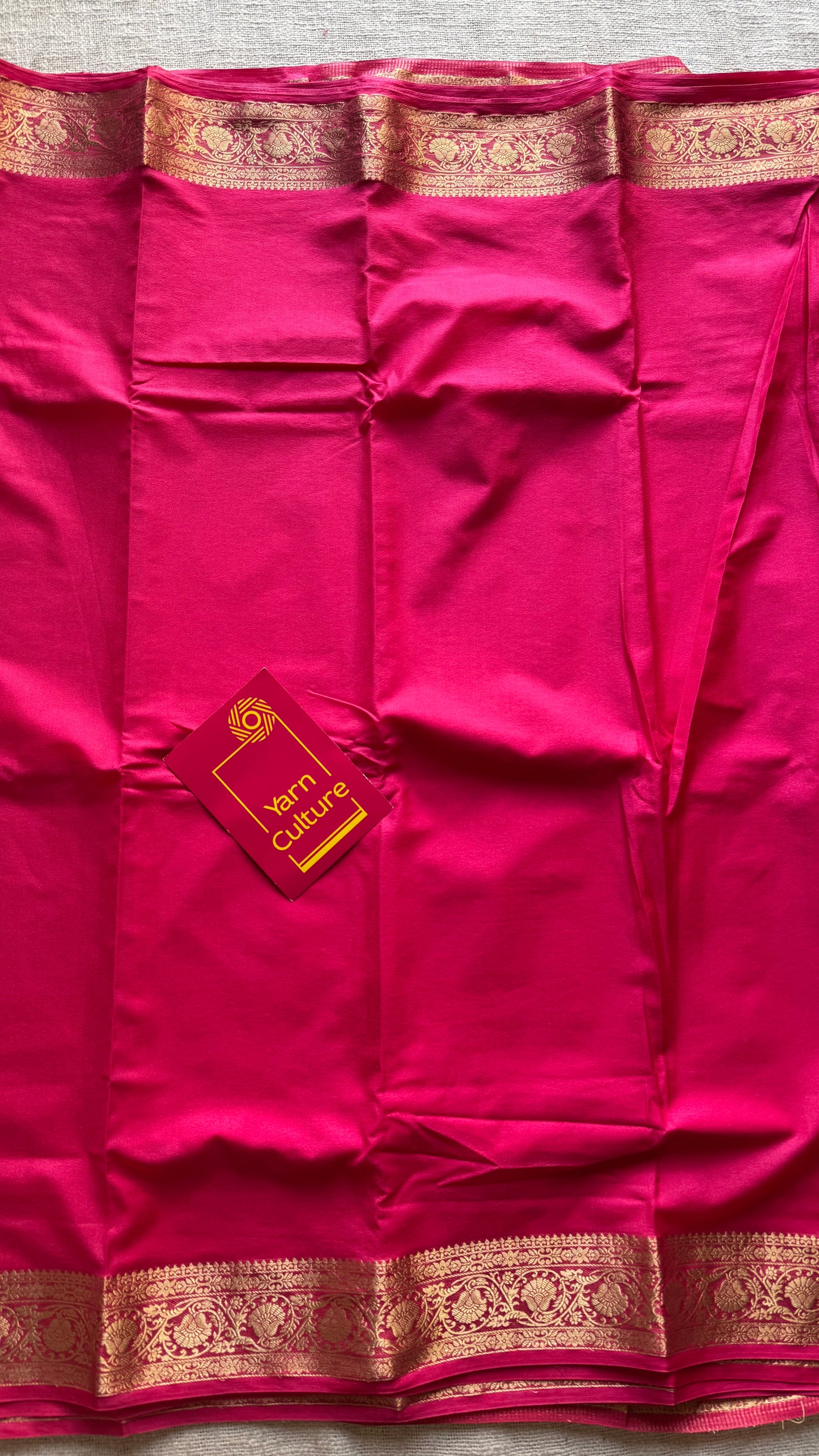 Peach pink Mysore semi crepe silk saree - YCLOKFE239