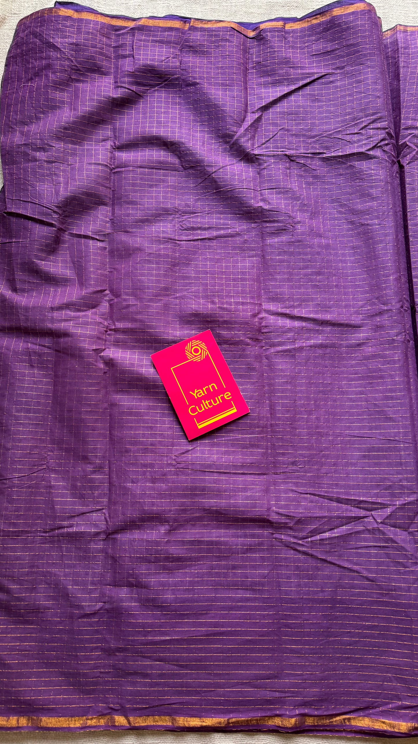 White with purple, sungudi cotton half-half saree - YCCOTNMSFE373