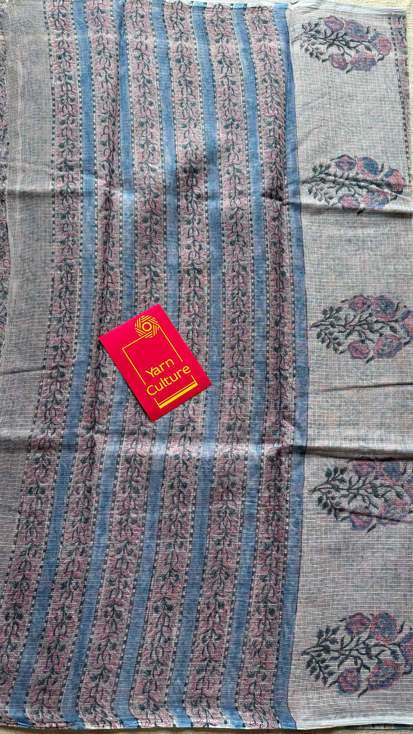 Lilac Chill Scene - soft lilac floral kota doria saree - YCTORKDAP01