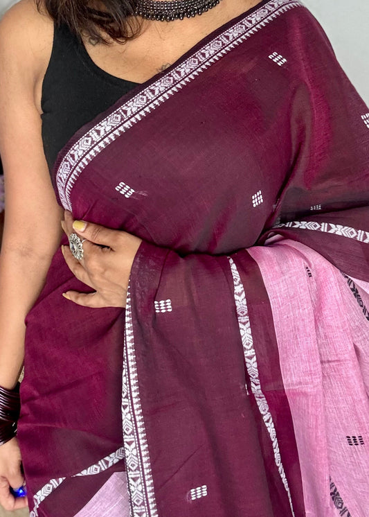 dhaniakhali saree, dhonekhali saree, bengal handloom saree, breathable summer saree, handloom saree