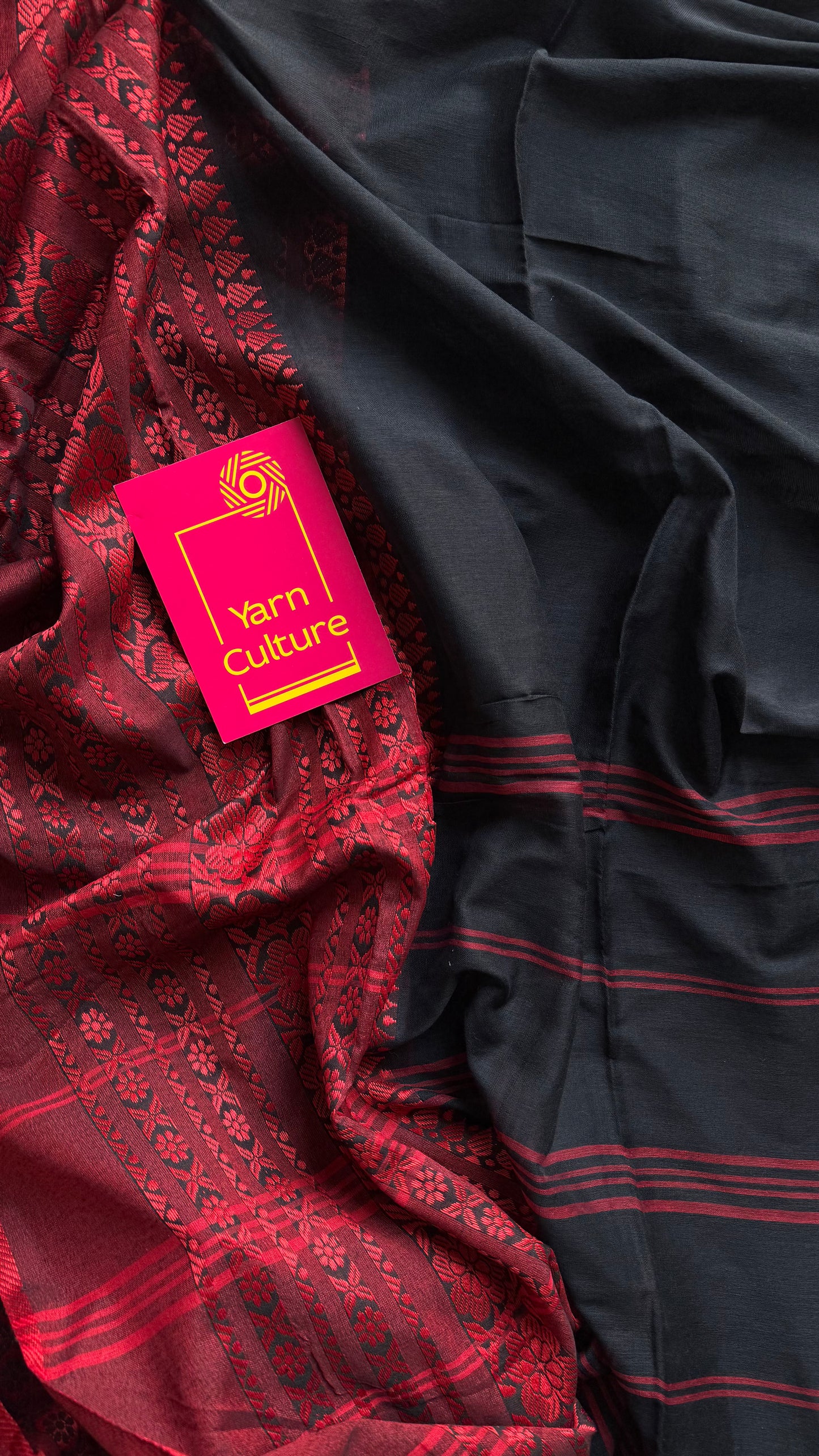 Black with red threadwork, begampuri soft cotton - YCBCBPJA196