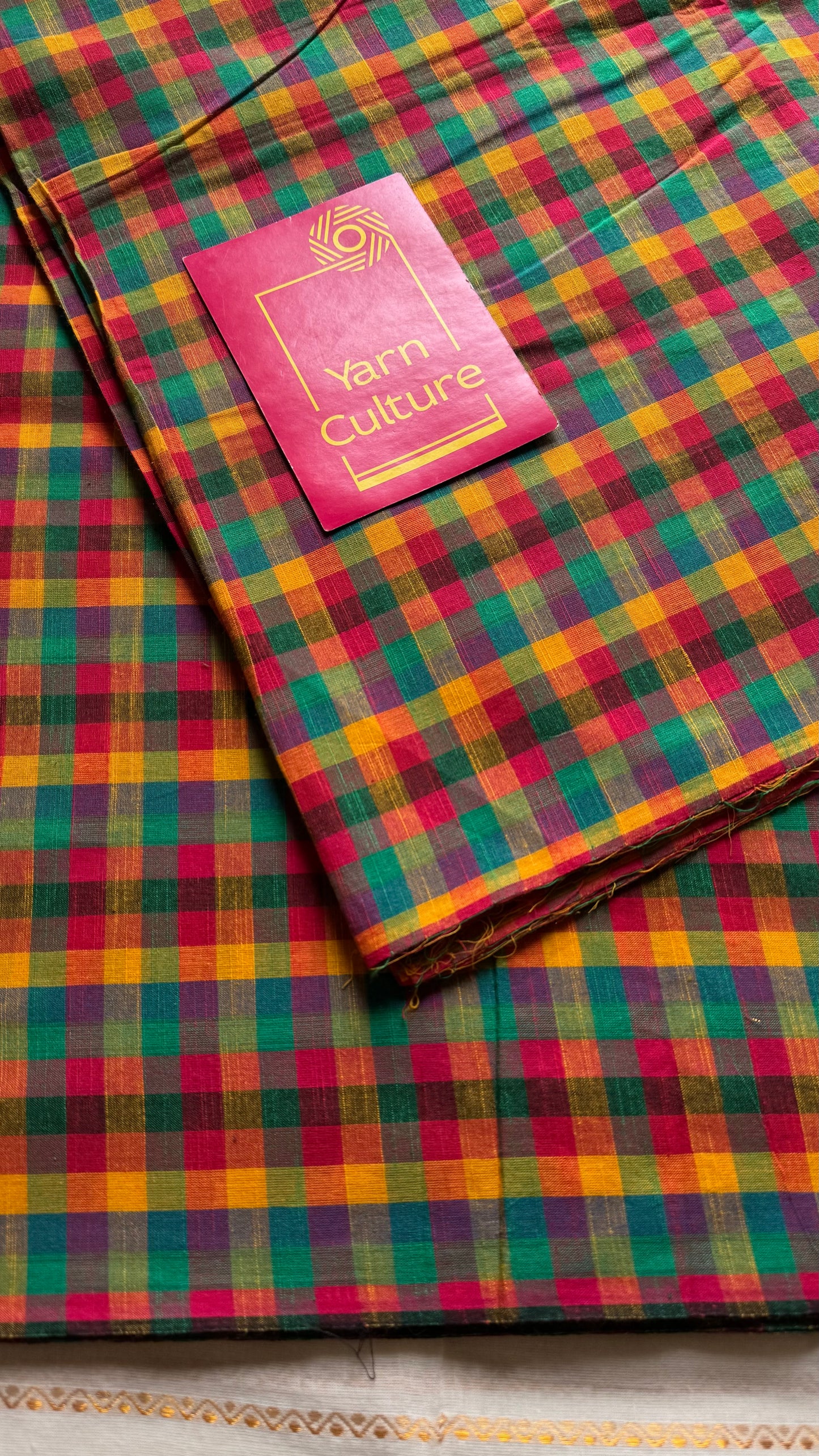 Multicoloured Madras Checks in Pure Cotton Fabric - YCSEFB03