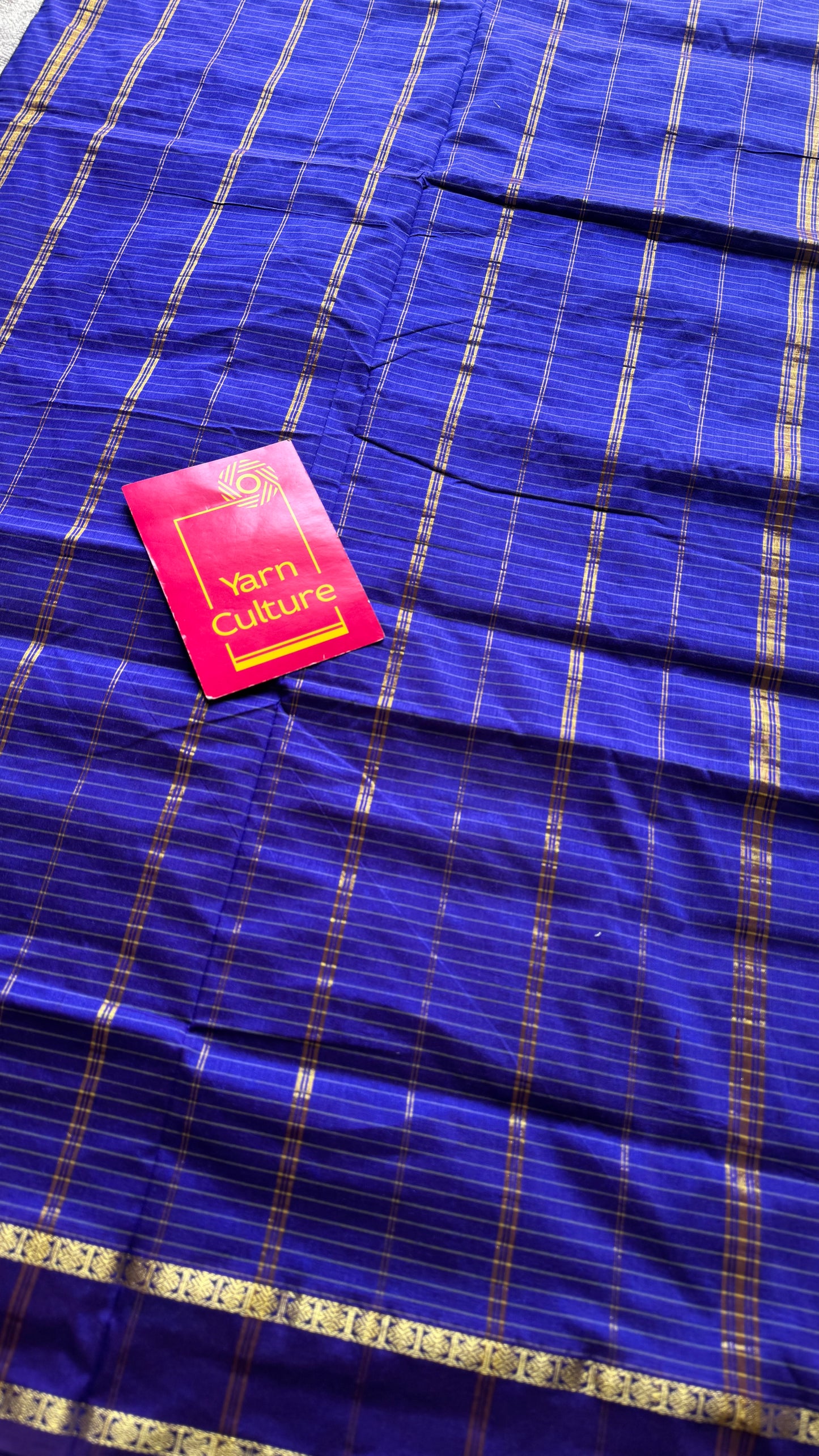 Double tone blue, arani checks, cotton silk - YCCOTNOCAR11