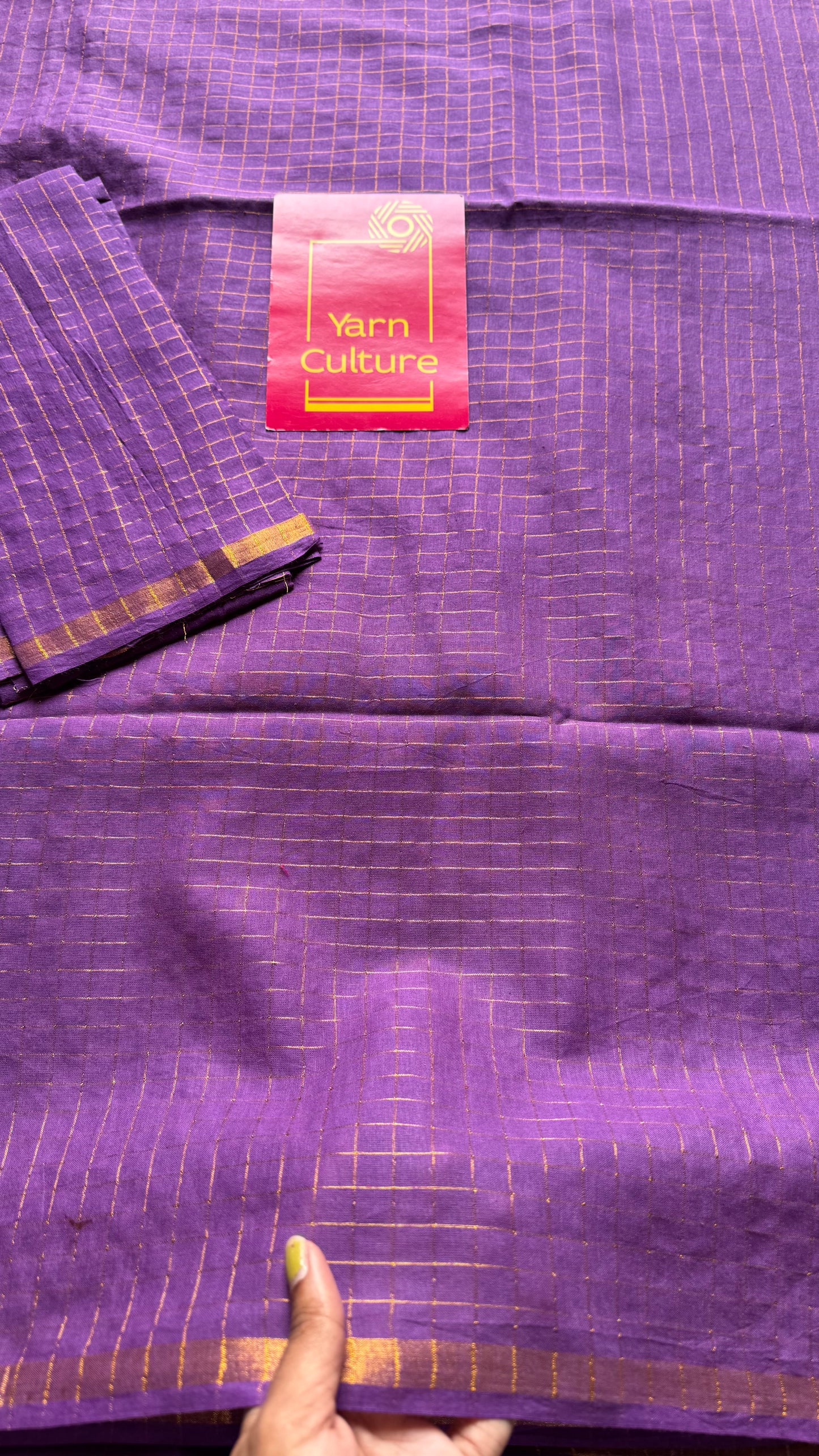 Violet mini kattam sungudi, madurai cotton - YCCOTNSEMS16