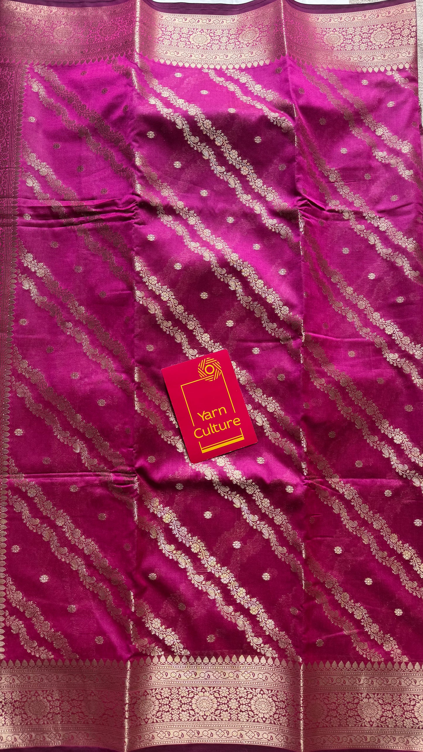 Ruby floral zari, Banarasi semi-georgette - YCDESE16